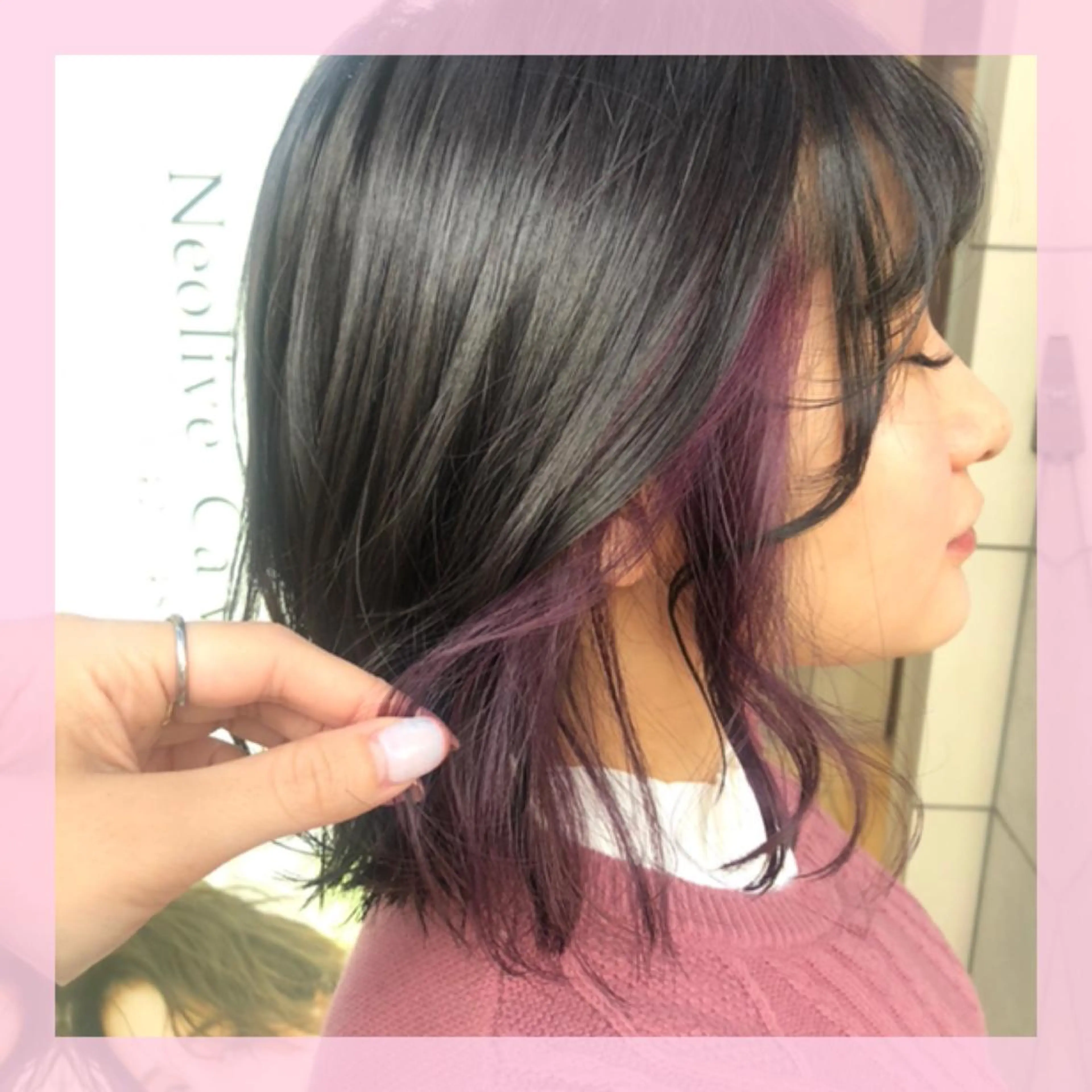 ミディアム カラー インナーカラー ラベンダーカラー カット ヘアカラー plum.所属・🍒前川 🍒のヘアスタイル