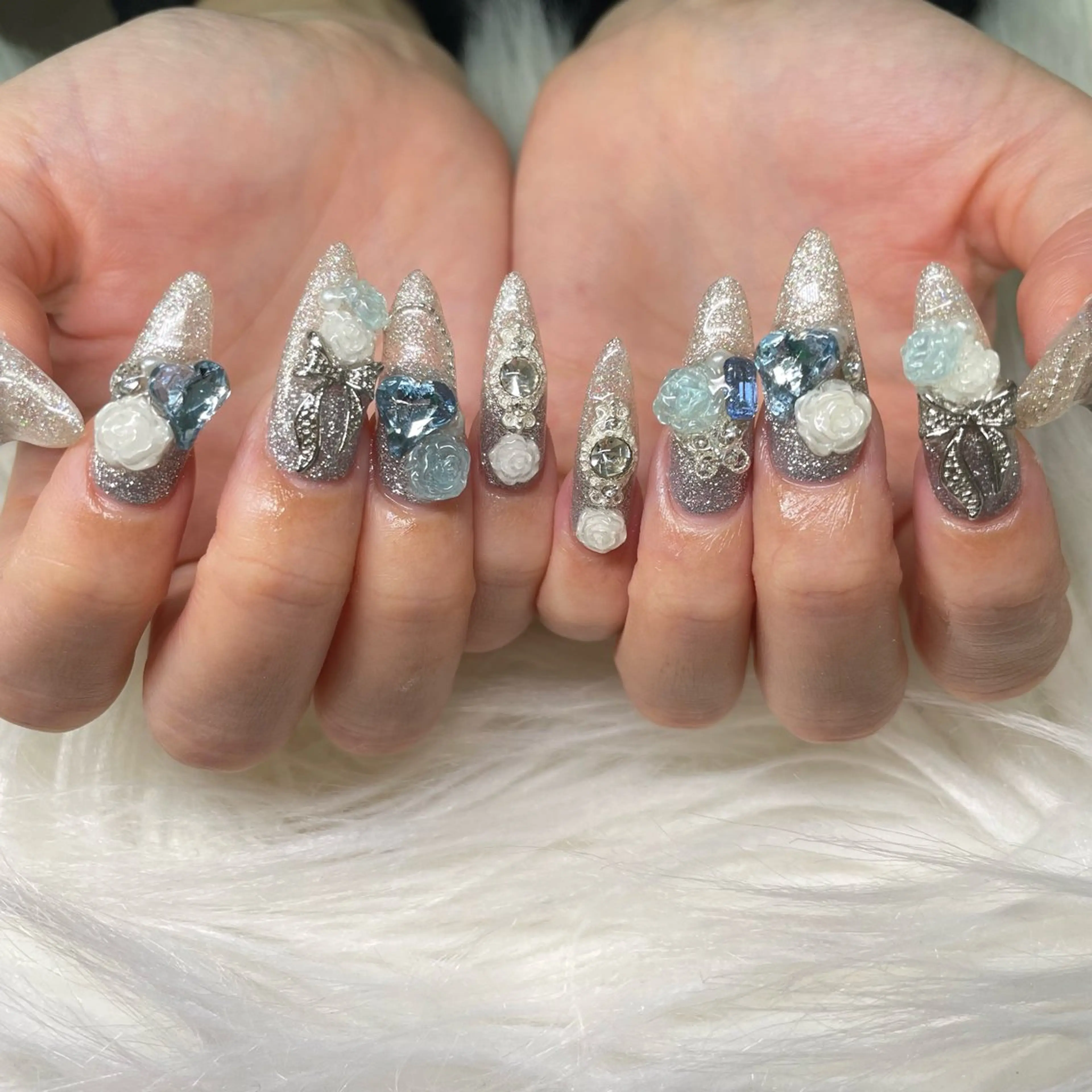 ネイル 持ち込み スカルプネイル Jasmine💟 ラテン系お姉さんのネイルデザイン