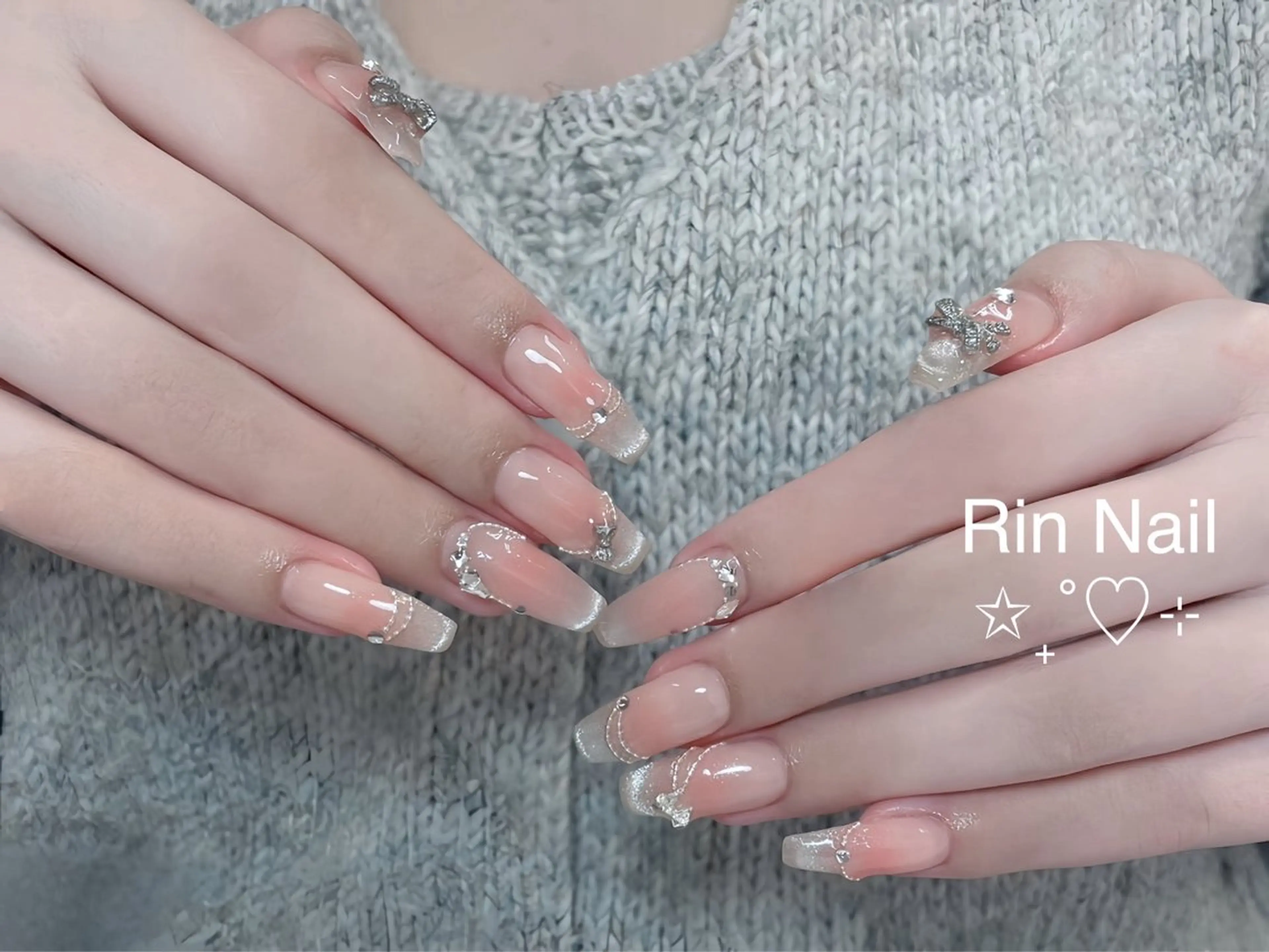 ネイル チークネイル フラッシュネイル フラワーネイル フットネイル ジェルネイル ハンドネイル Rin Nail Shinokuboのネイルデザイン