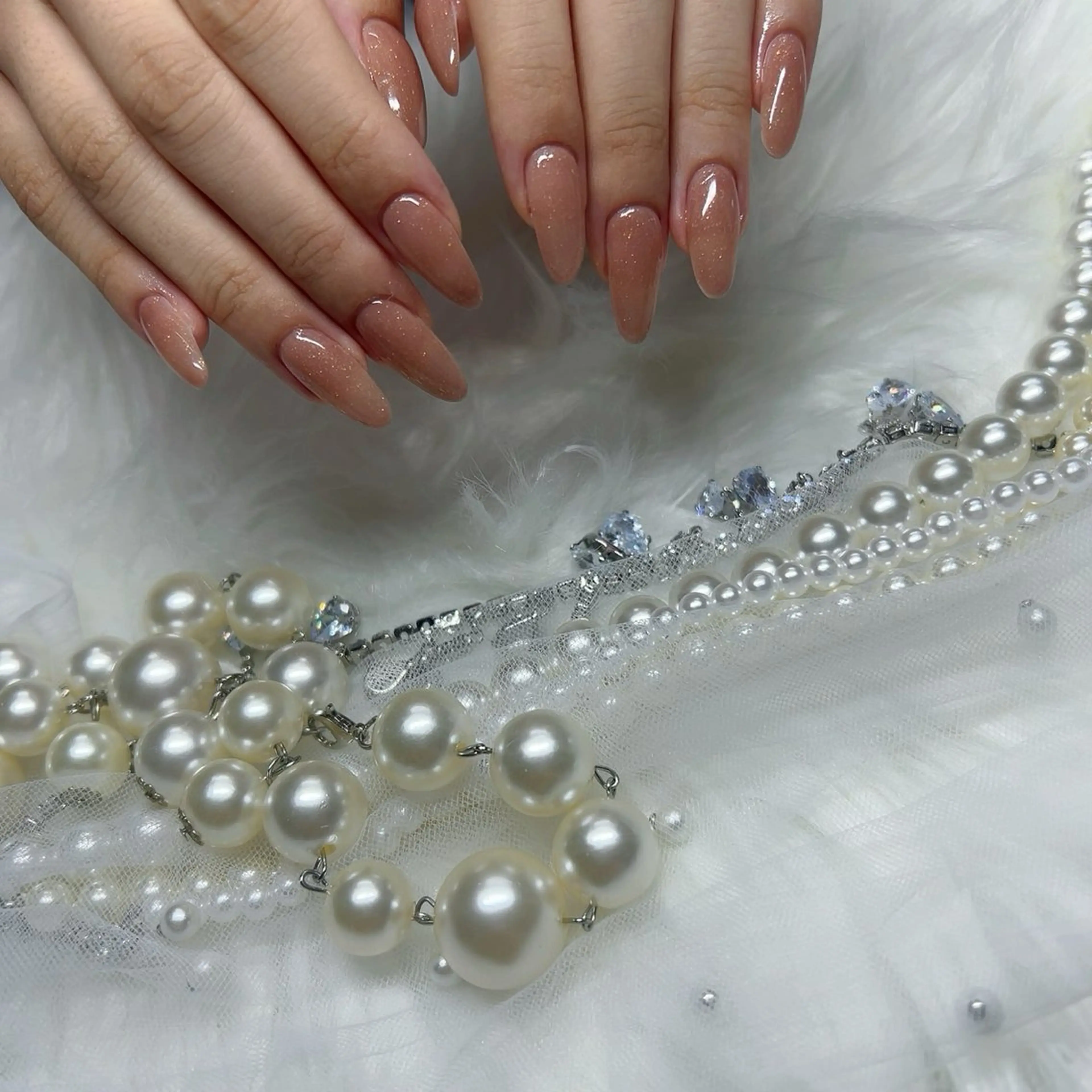 ネイル 長さ出し ラメ(グリッター) ワンカラーネイル ハンドネイル ハンドケア my nail plus野江内代のネイルデザイン