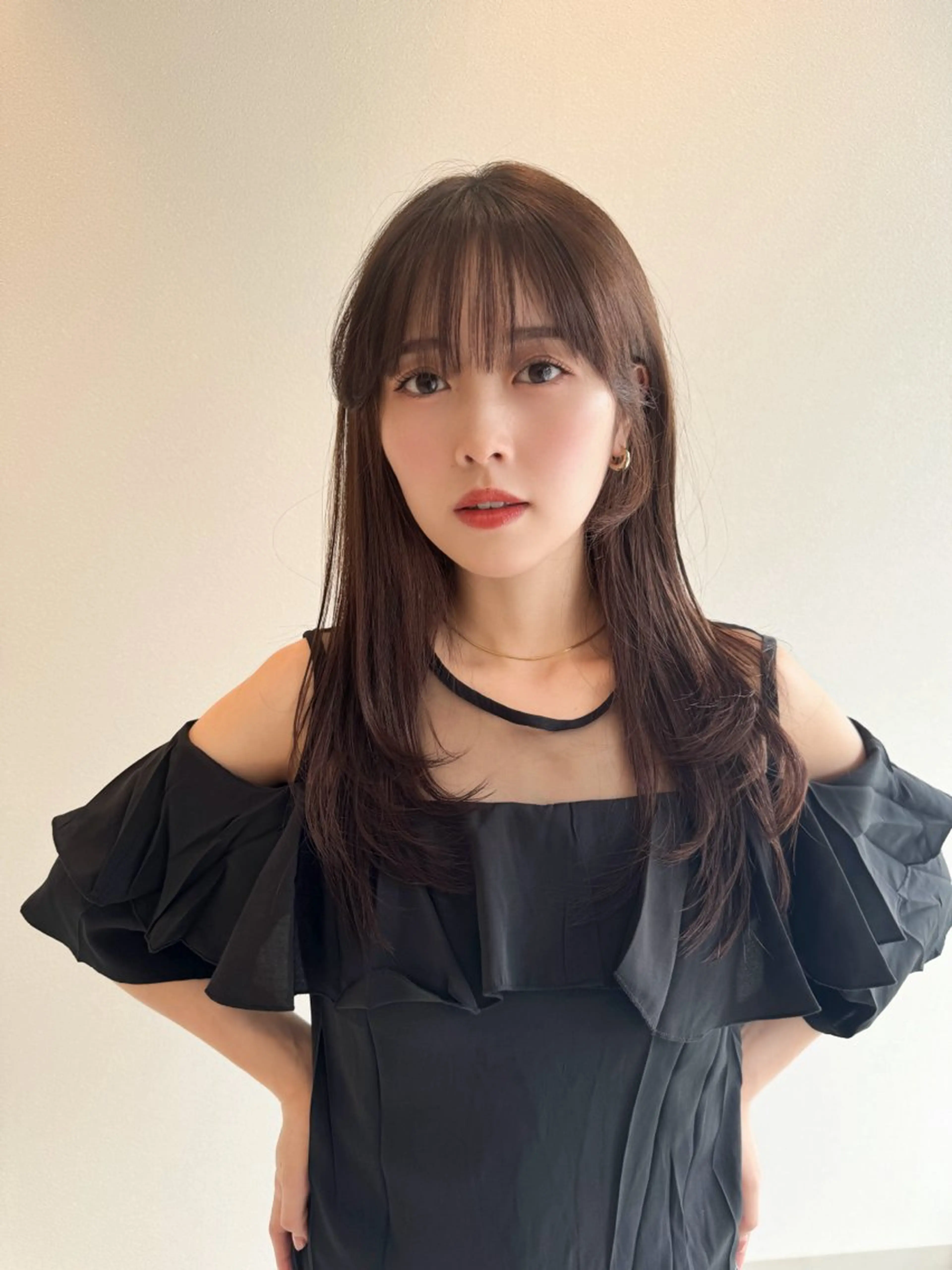 🔴🔵🟢 韓国風レイヤー 【感動のさらつや】似合わせカット+極つやカラー+縮毛矯正の写真