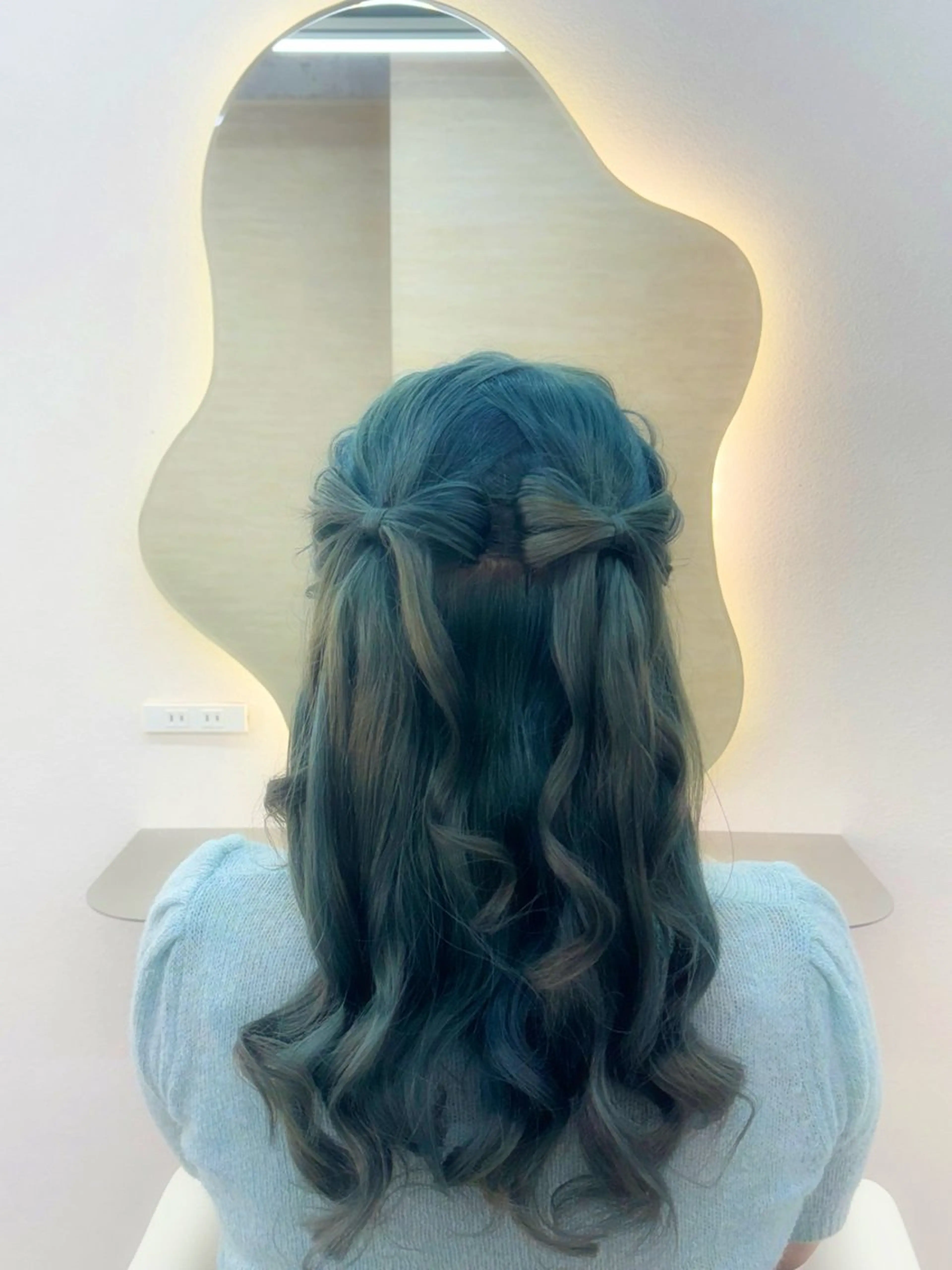 セミロング ヘアアレンジ ヘアセット 韓国ヘア‎🪽 あんじぇ‎🤍池袋のヘアスタイル