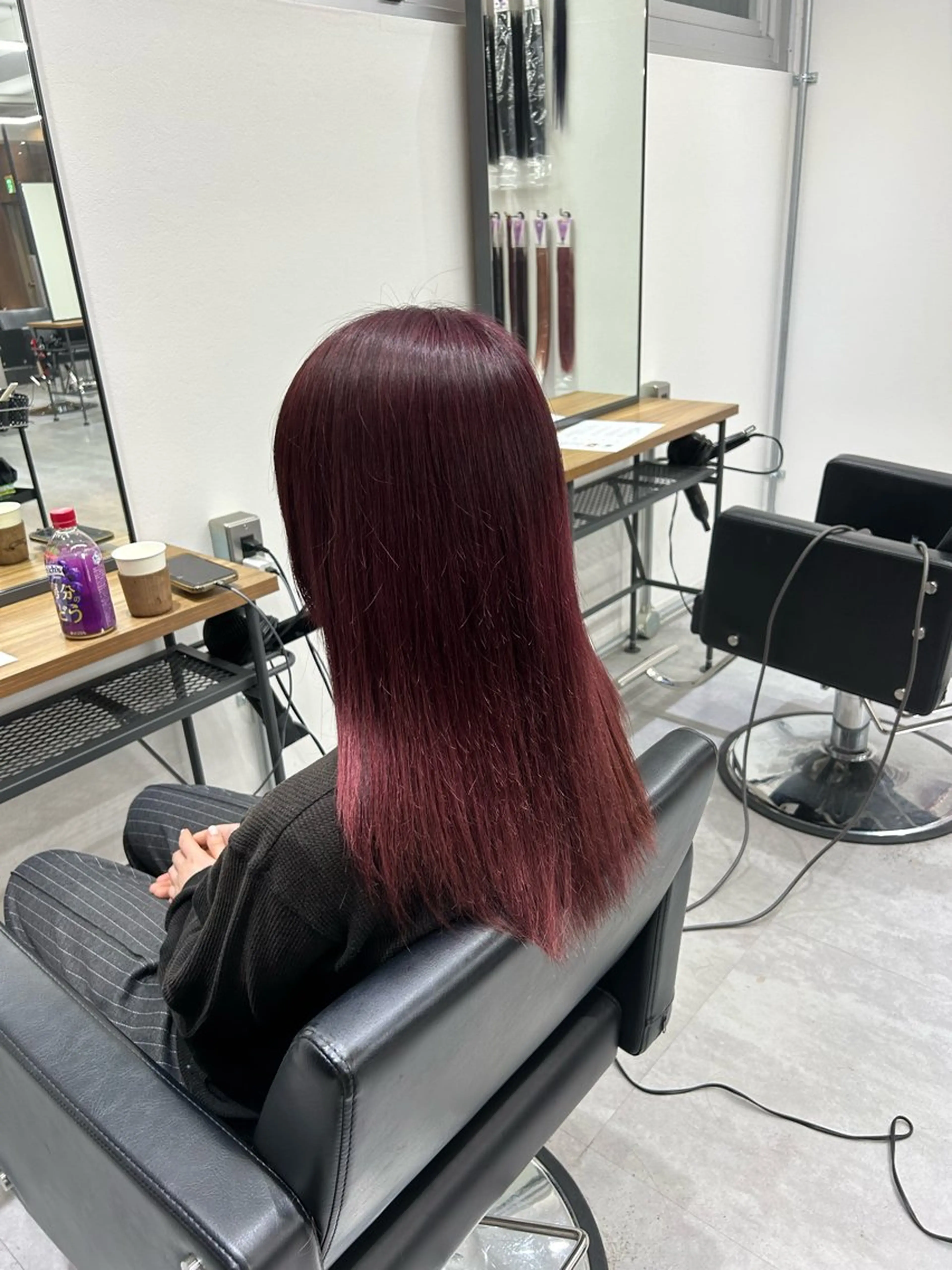 ロング カラー ボルドーカラー ヘアカラー SAKI🫧NEXT 池袋/韓国風カラー✨のヘアスタイル