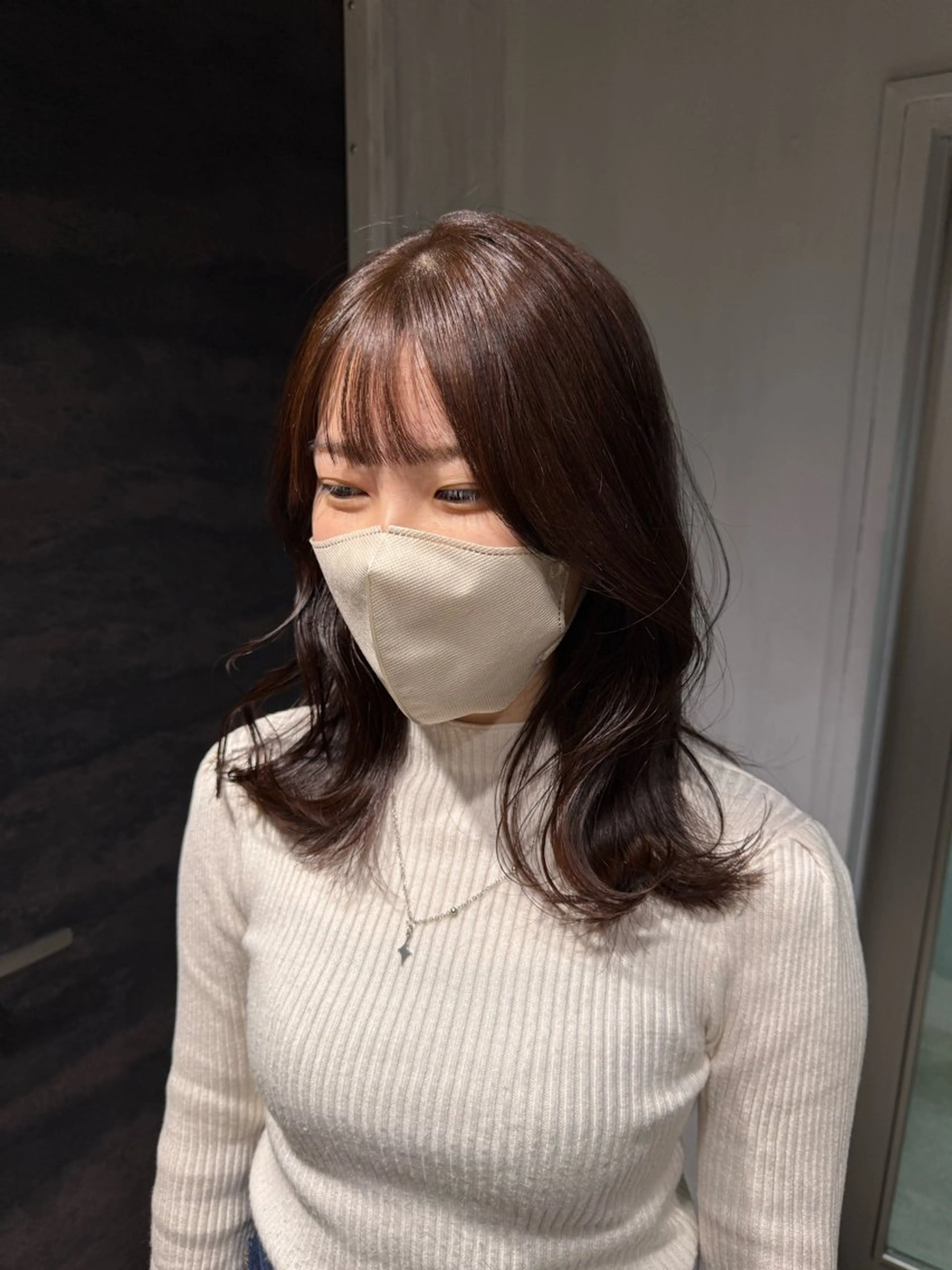 ミディアム カラー カット ヘアカラー NANAMI🩵 大人可愛い韓国ヘアのヘアスタイル