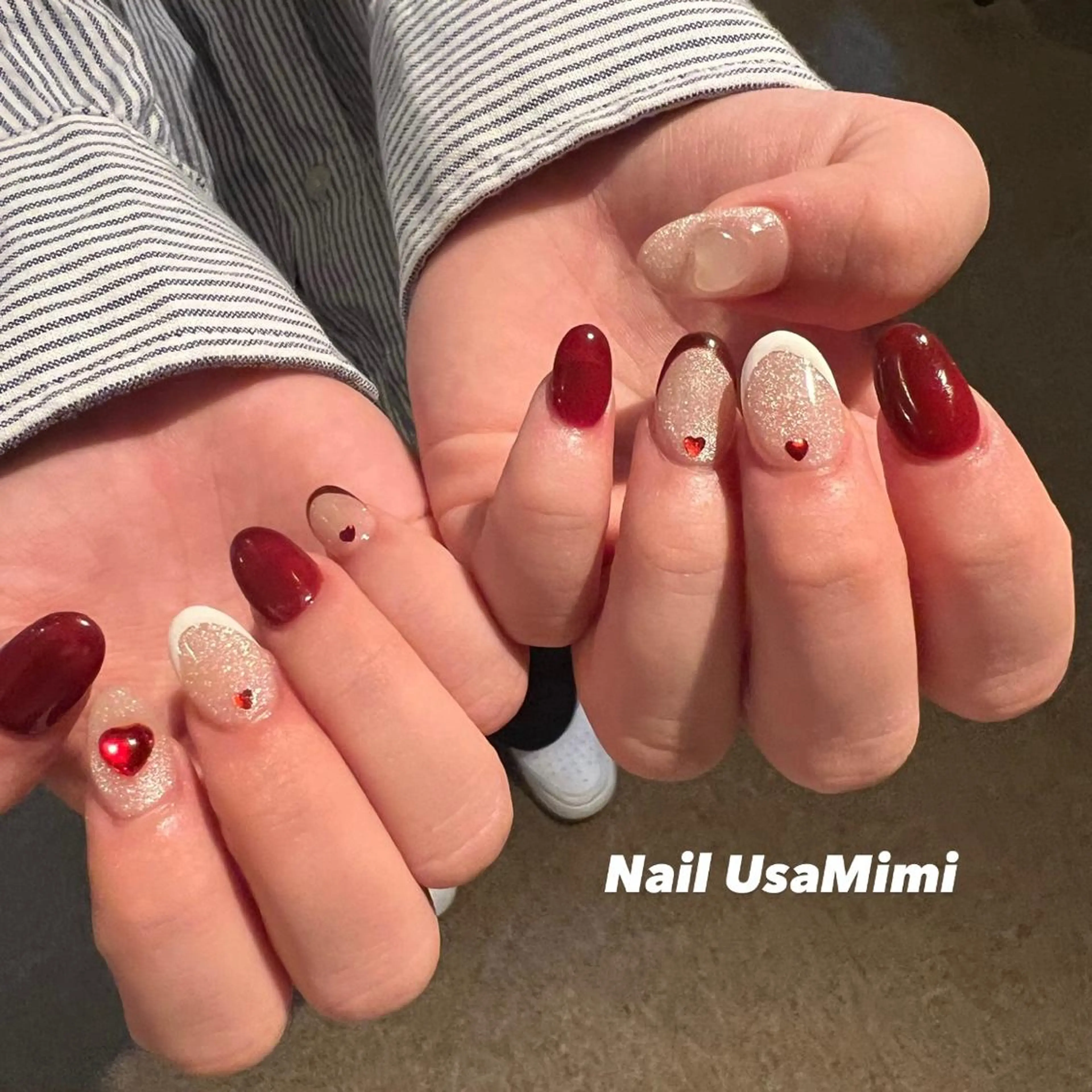 ネイル 成人式 フットネイル ジェルネイル マグネットネイル 持ち込み 本町ネイルNail UsaMimiのネイルデザイン