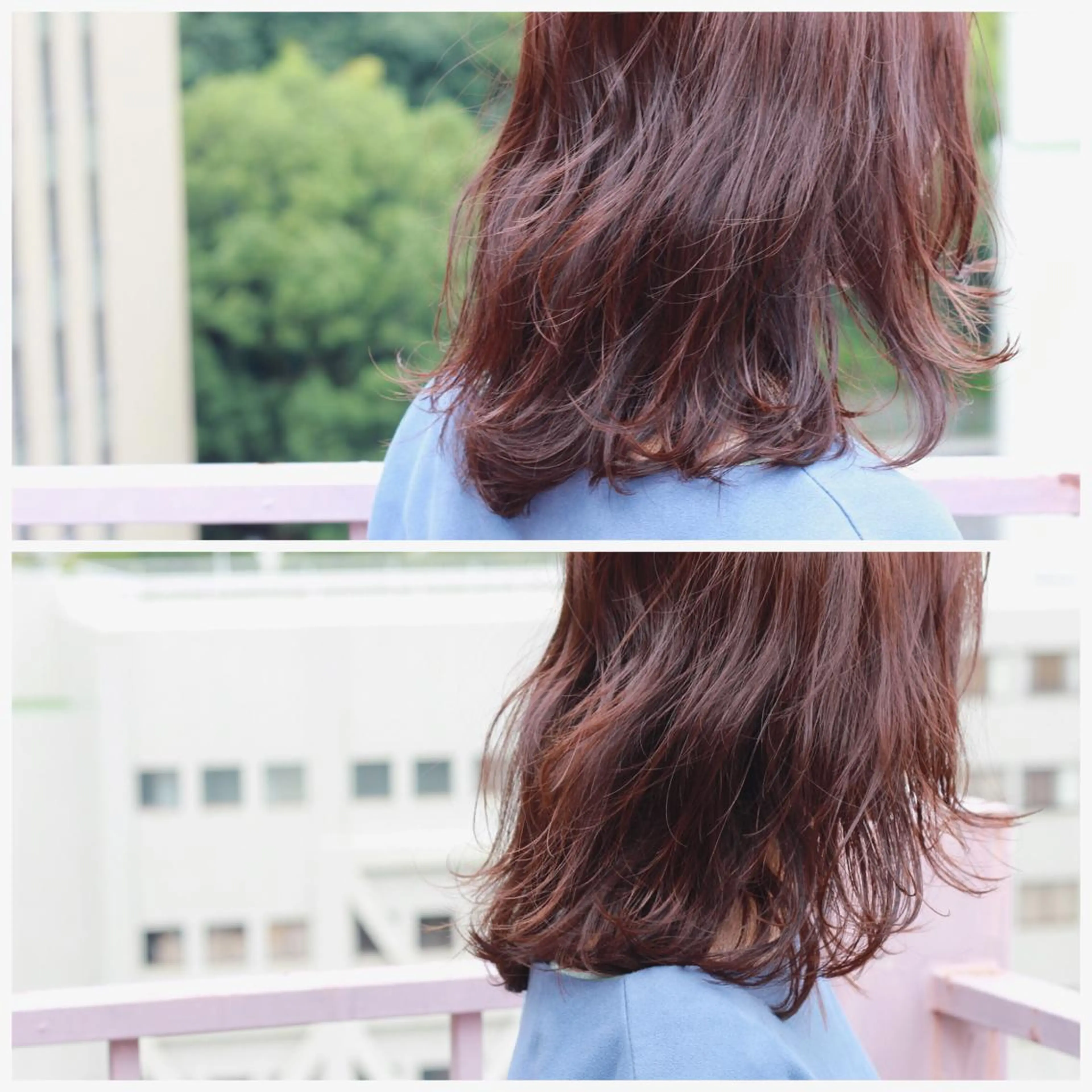 ミディアム カラー バイオレットカラー カット パーマ Viage （ビアージュ）のヘアスタイル