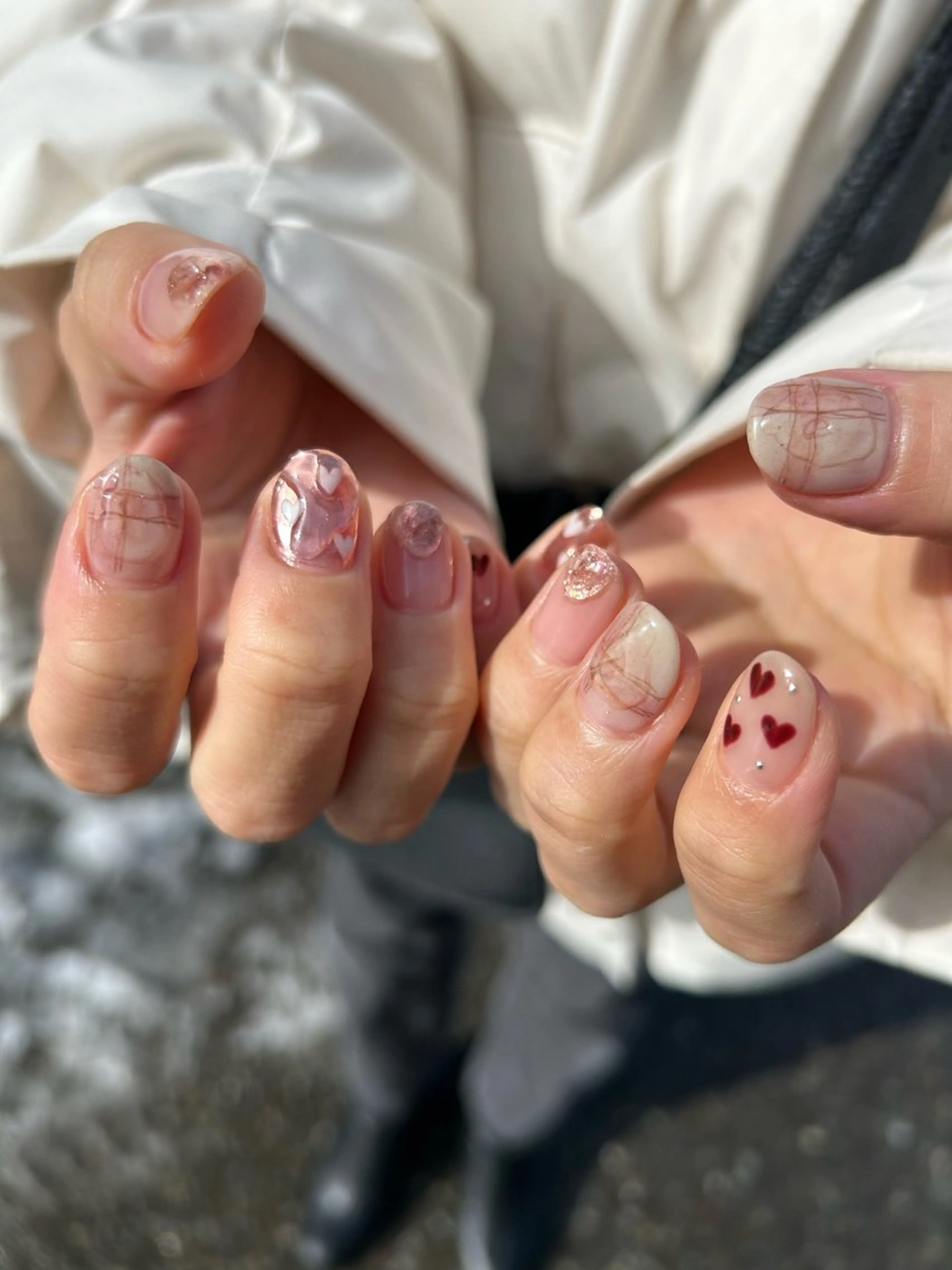 ネイル バレンタイン ハンドネイル 久田 悠佳のネイルデザイン