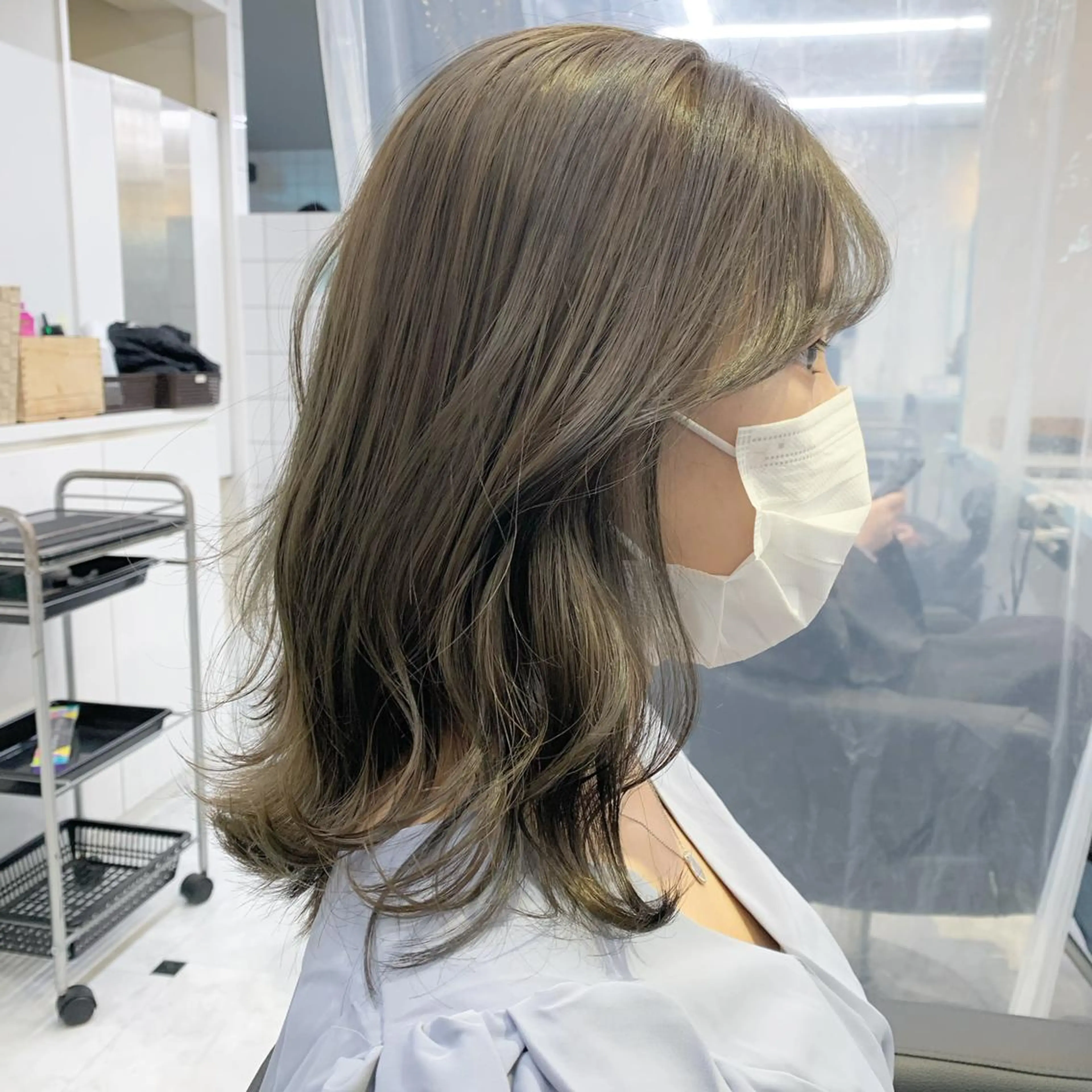 セミロング ヘアカラー トリートメント ヘッドスパ ヘアセット 公式🎠LAND 池袋店🎠のヘアスタイル