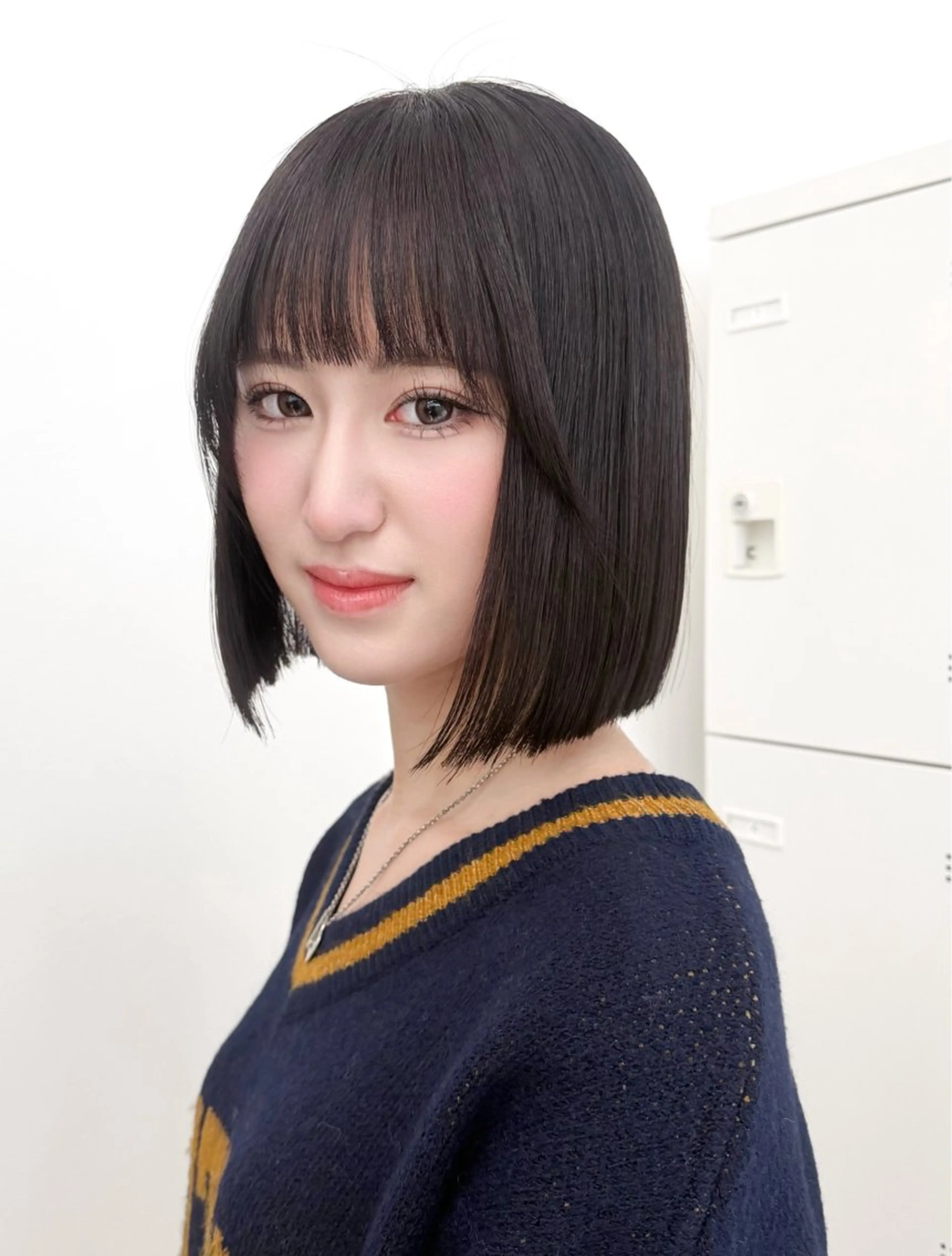 ミディアム カラー ヘアアレンジ 縮毛矯正🤍 盛れるボブ/ひかりのヘアスタイル