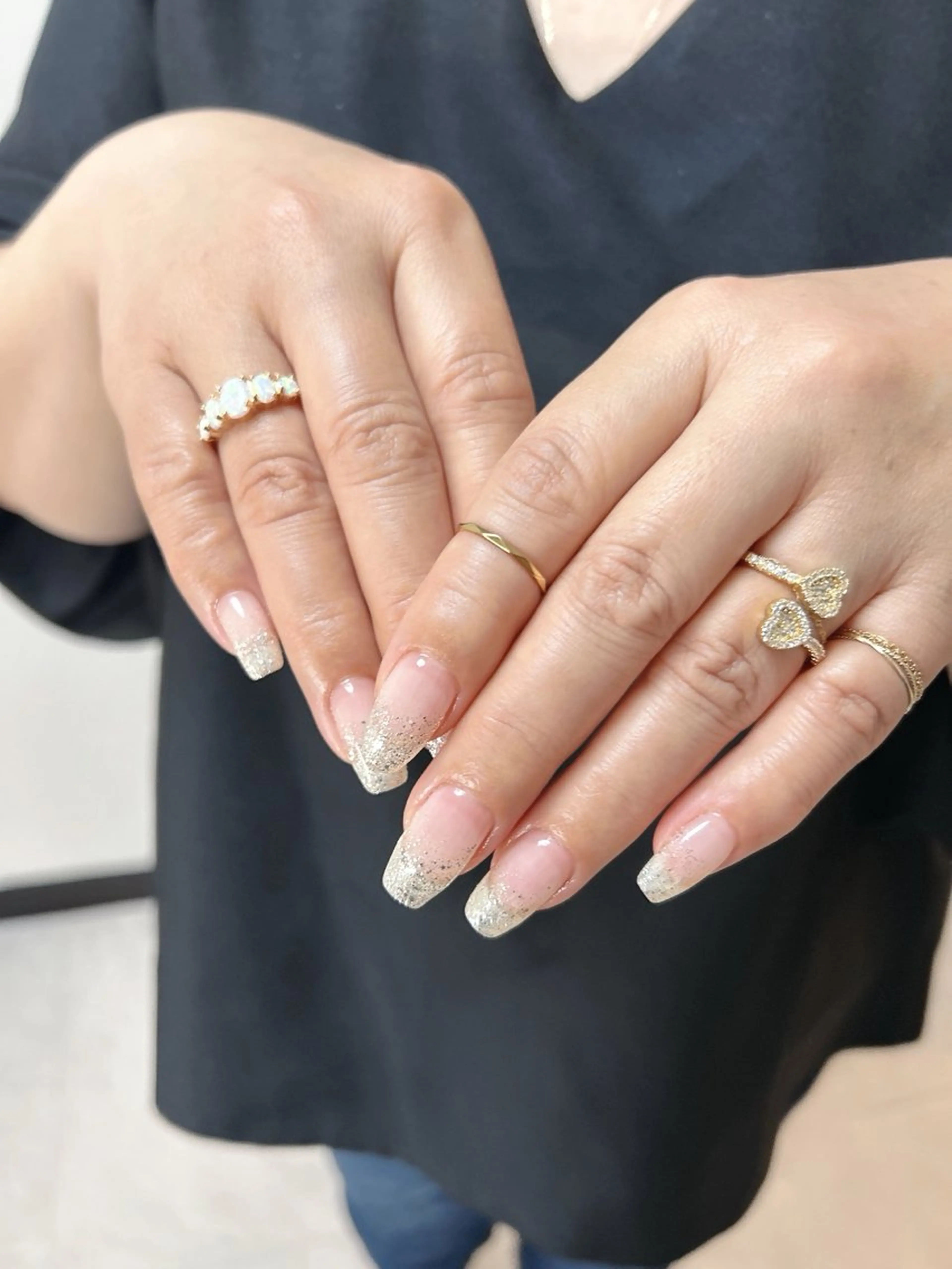 ネイル グラデーション ラメ(グリッター) ラメグラデーション ハンドネイル ten nail salon　かえでのネイルデザイン