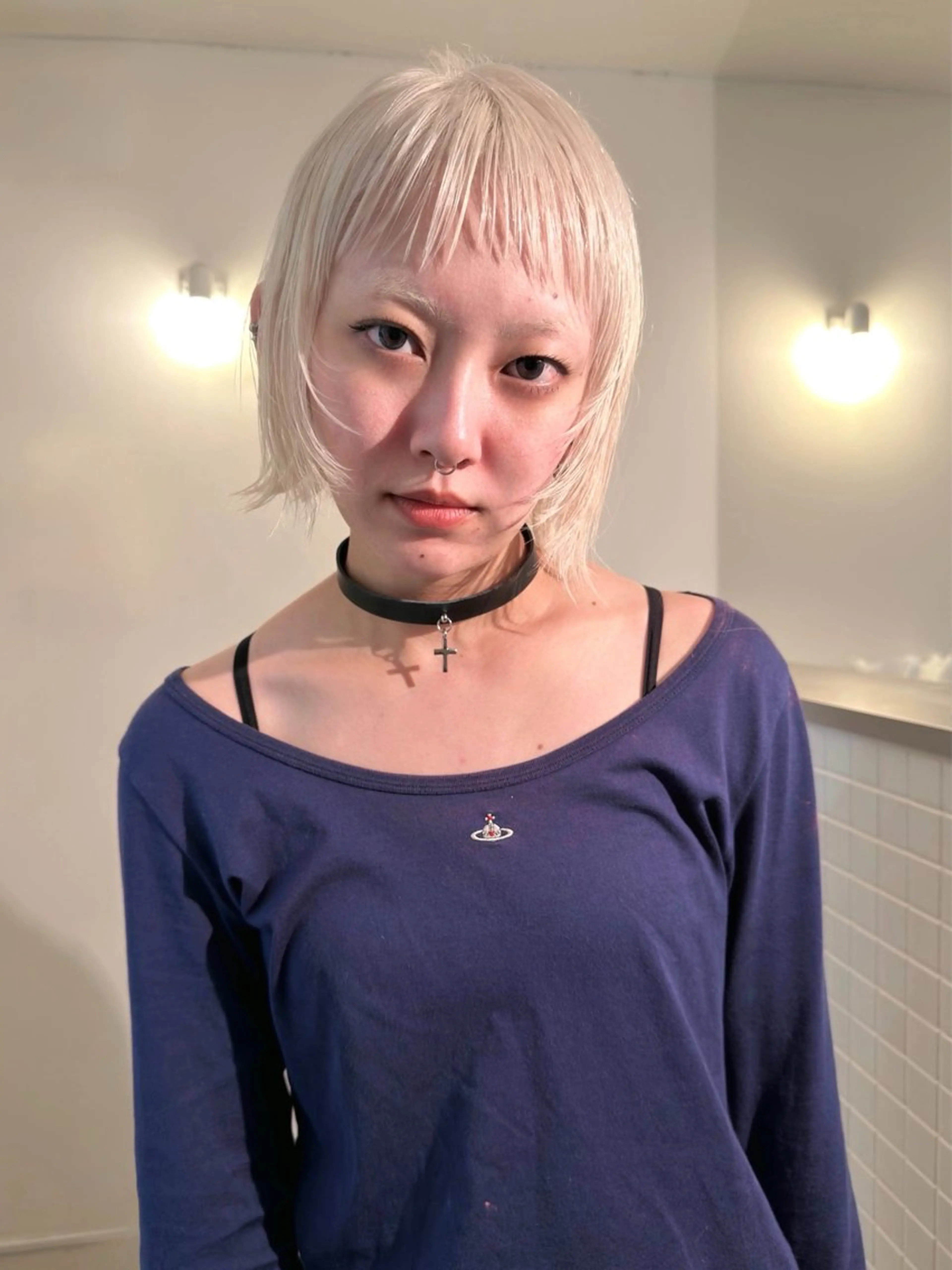 ショート カラー ブロンド ホワイトブロンド レイヤーカット シャギー カット ヘアカラー トリートメント Kaito🐶/ボブ /レイヤー/デザインのヘアスタイル