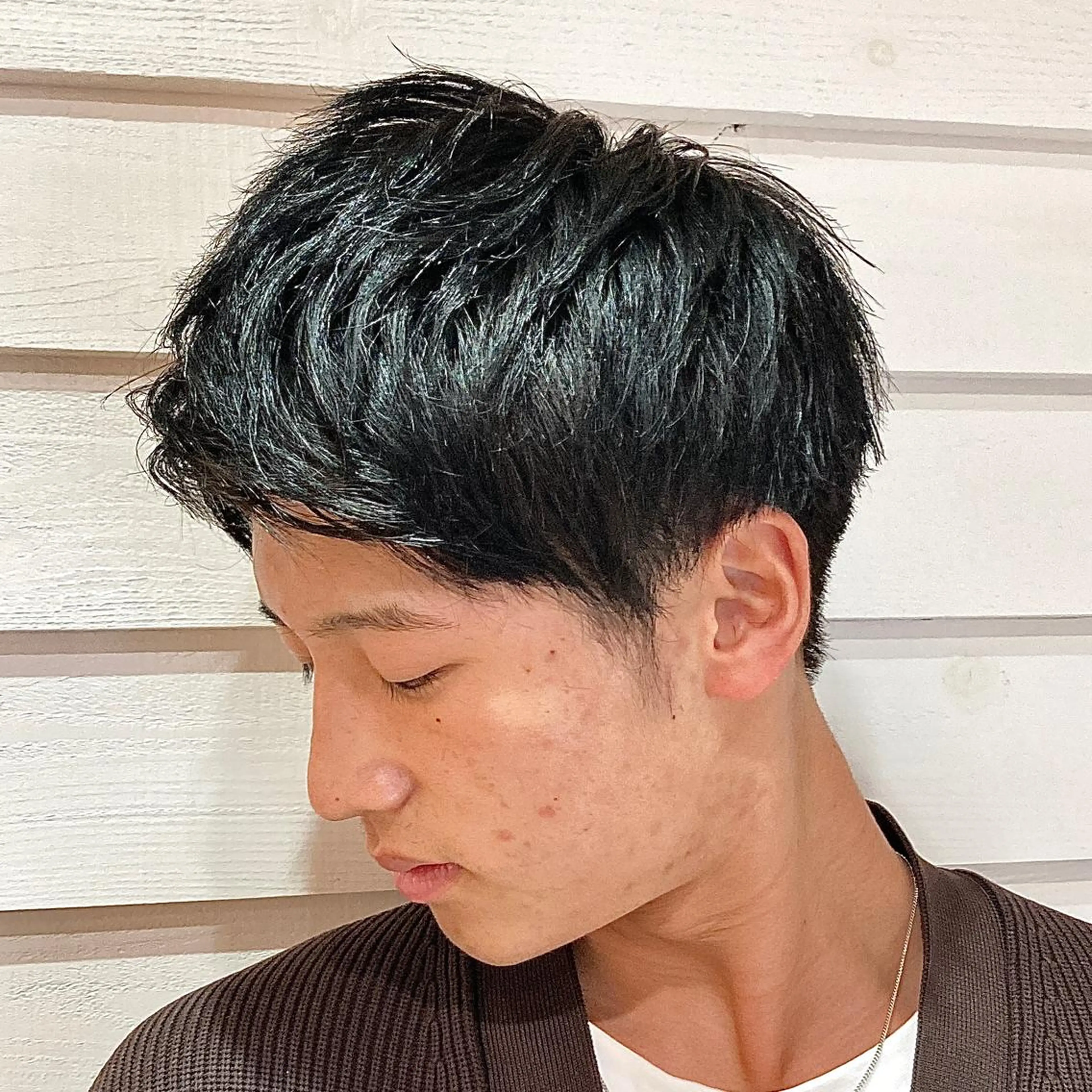ショート メンズ 【ブリーチ無しW】 【暗髪&暖色系】圭真のヘアスタイル