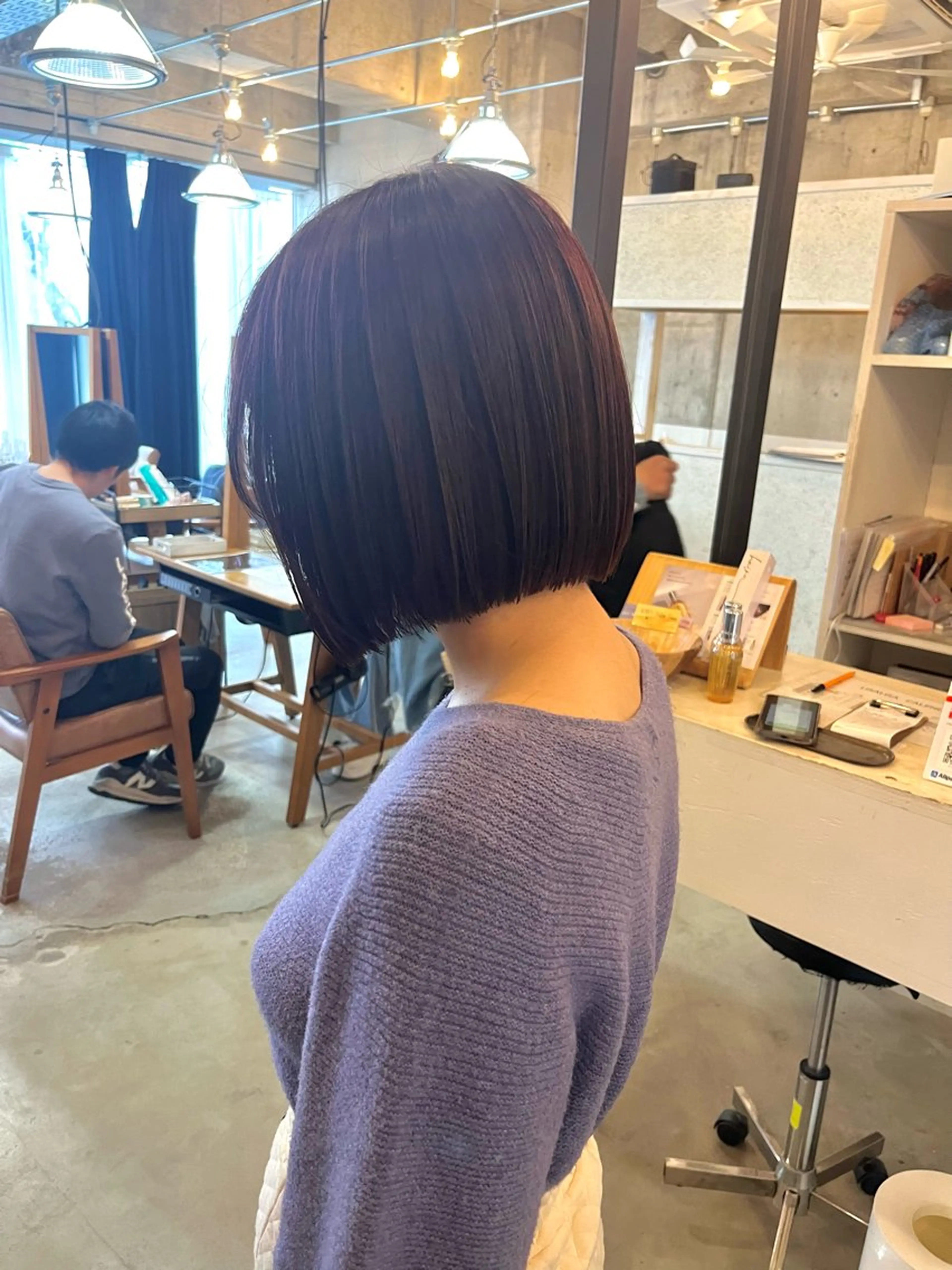 ショート カラー レッドカラー ボブ カット ヘアカラー トリートメント SABO /透明感カラー/美髪のヘアスタイル
