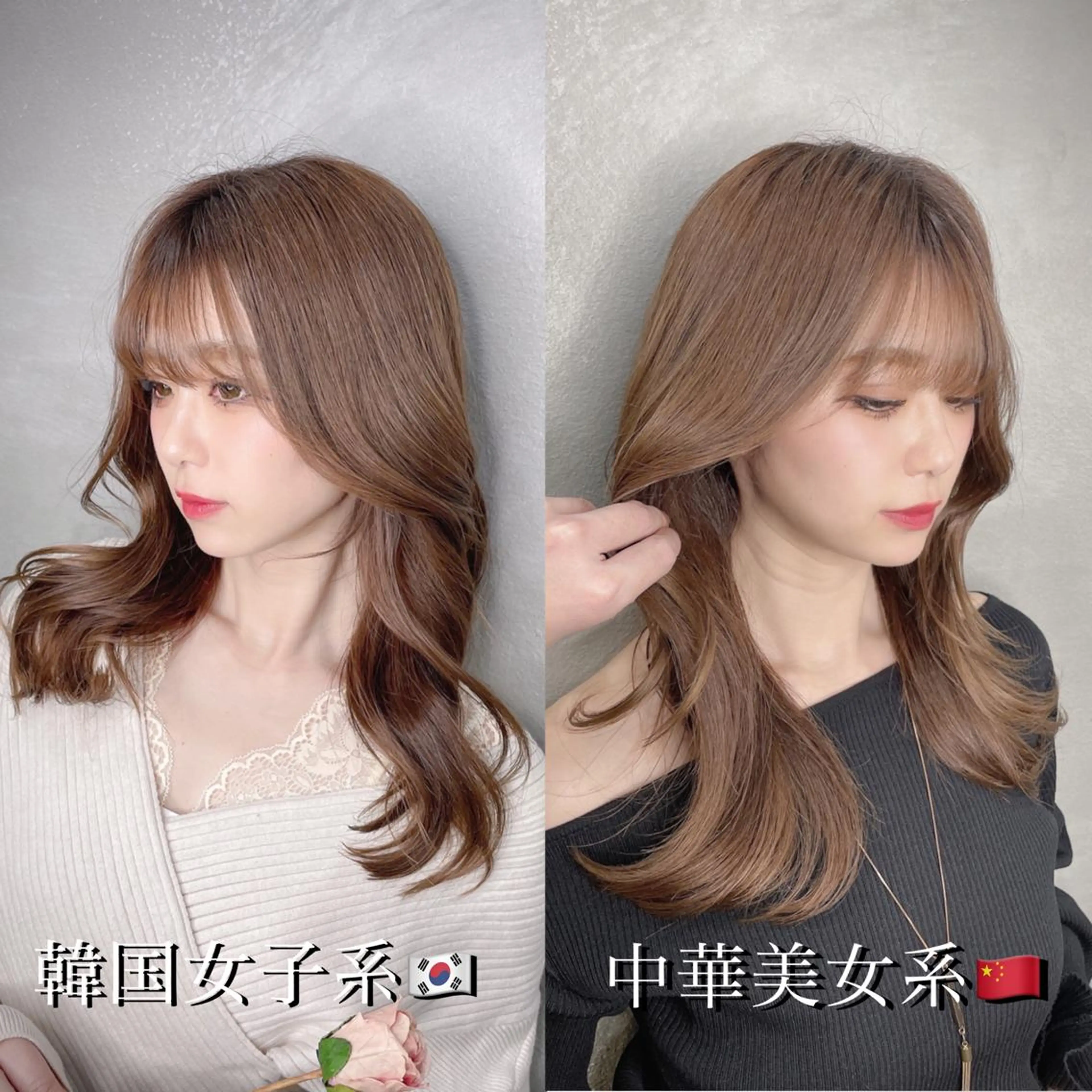 ロング カラー 韓国風ヘア カット ヘアカラー 透明感カラー×小 顔レイヤー♡ヒデさんのヘアスタイル