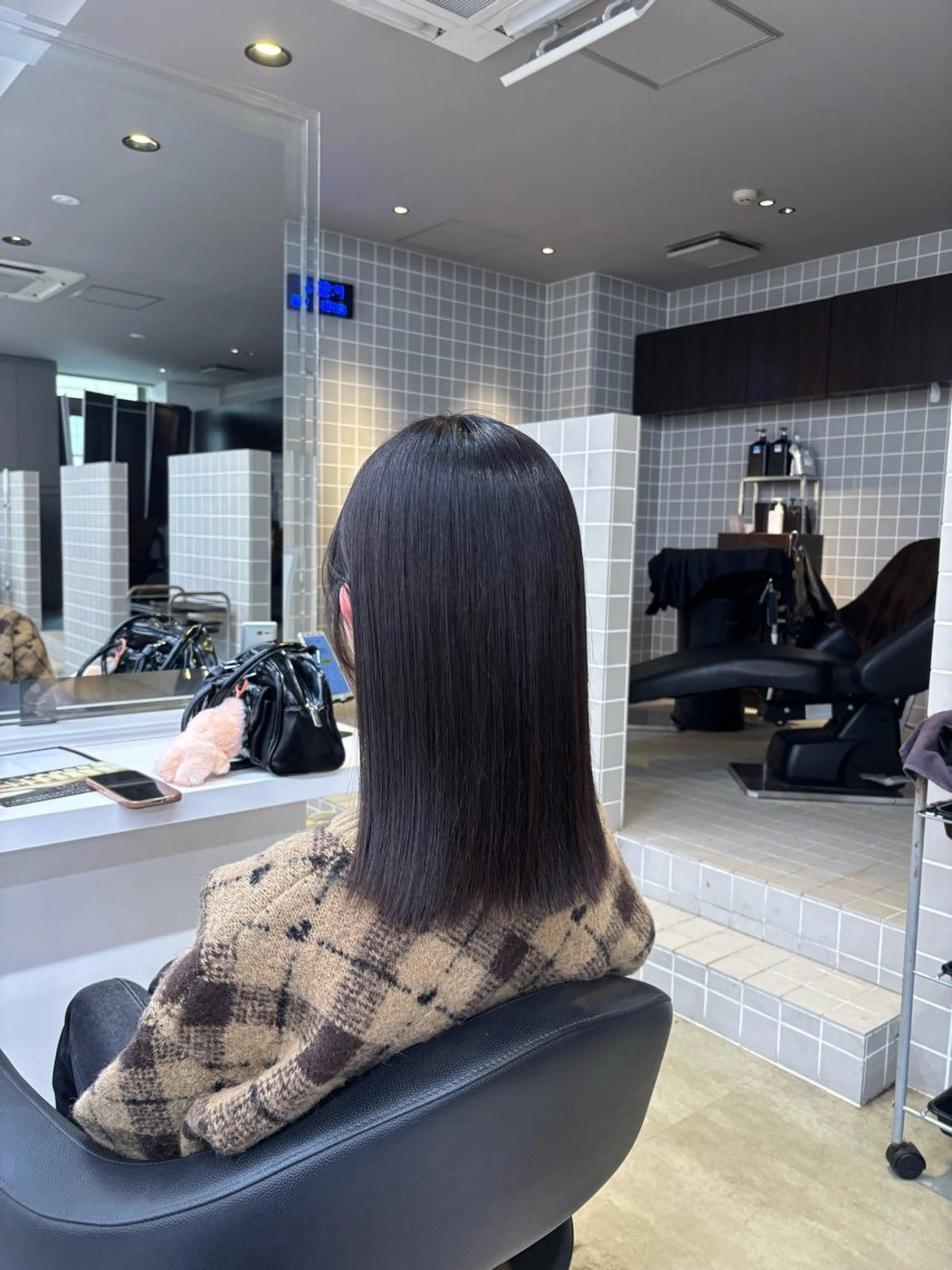 セミロング カット 縮毛矯正 ヘッドスパ y2k✩︎⡱レイヤー ウルフ/オリーブ🍀のヘアスタイル