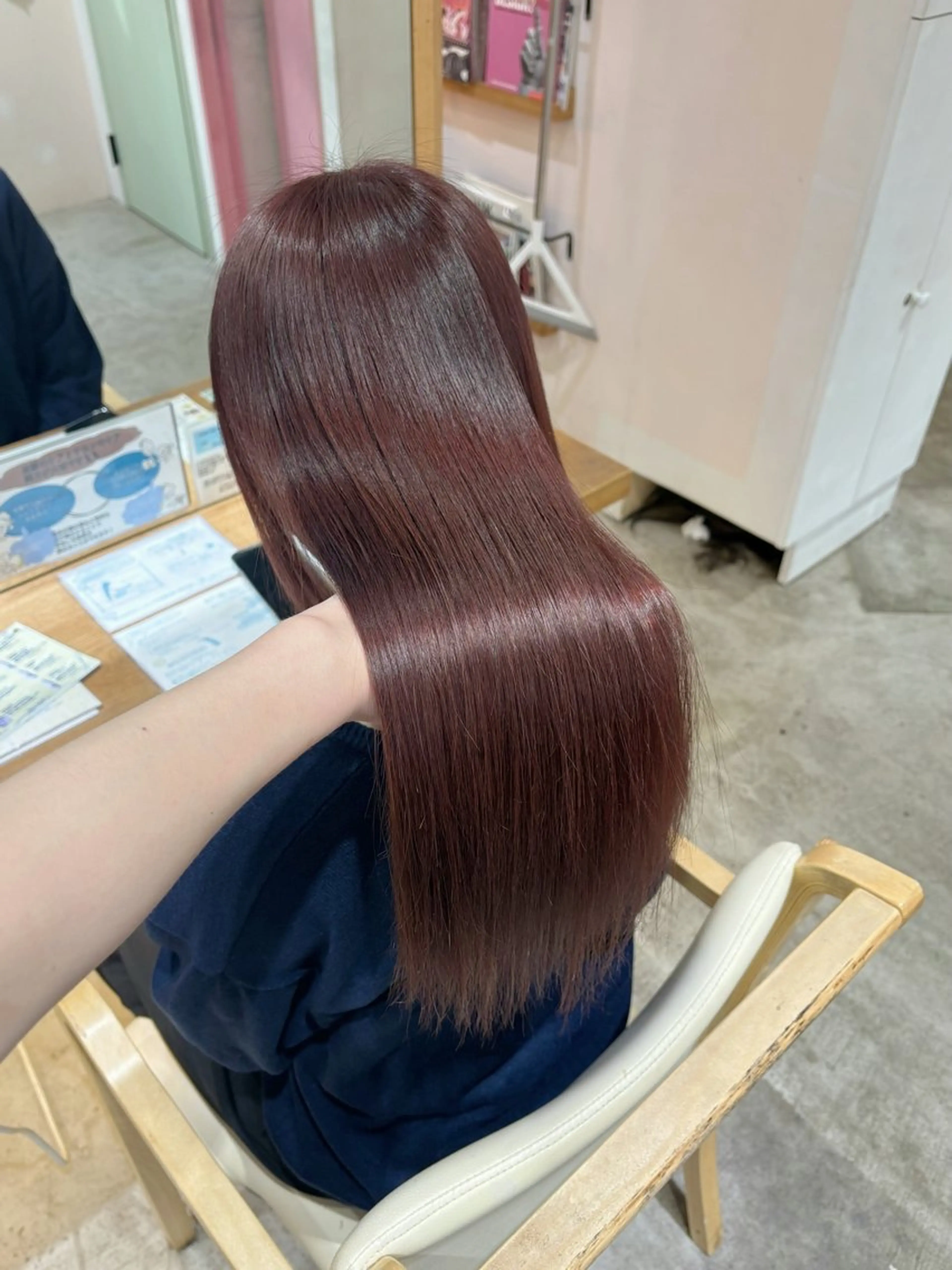 ロング カラー ブラウンカラー ダブルカラー レッドカラー レッドブラウン カット ヘアカラー トリートメント RINO/似合わせ /女性専用𖧷のヘアスタイル