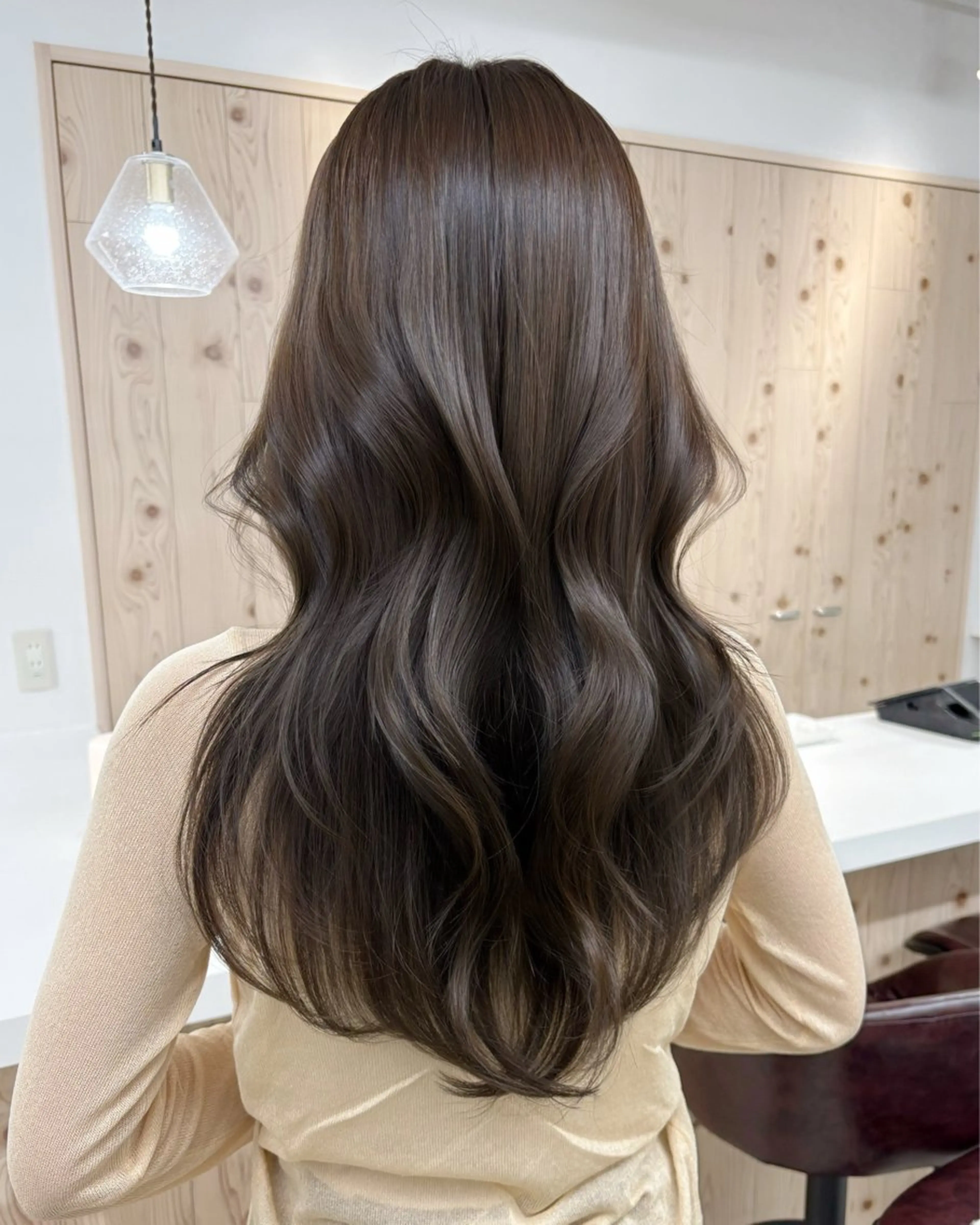 セミロング カラー カット ヘアカラー トリートメント ヘアセット 新宿/韓国ヘア/ 髪質改善ストレートのヘアスタイル