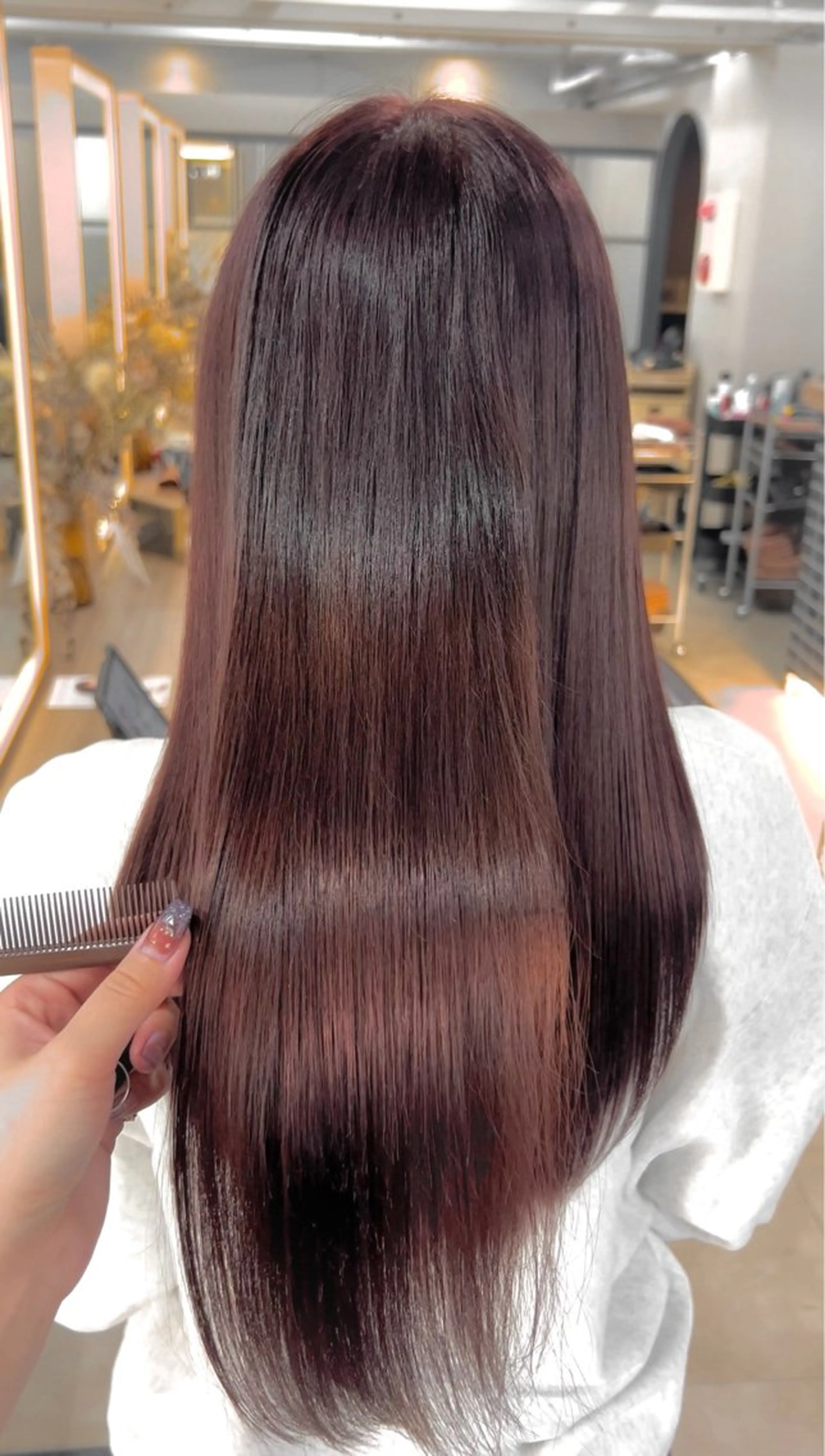 ロング カラー ブリーチ ダブルカラー ブリーチなしカラー 髪質改善 カット ヘアカラー ハイトーン透明感/レ イヤー/ririkaのヘアスタイル