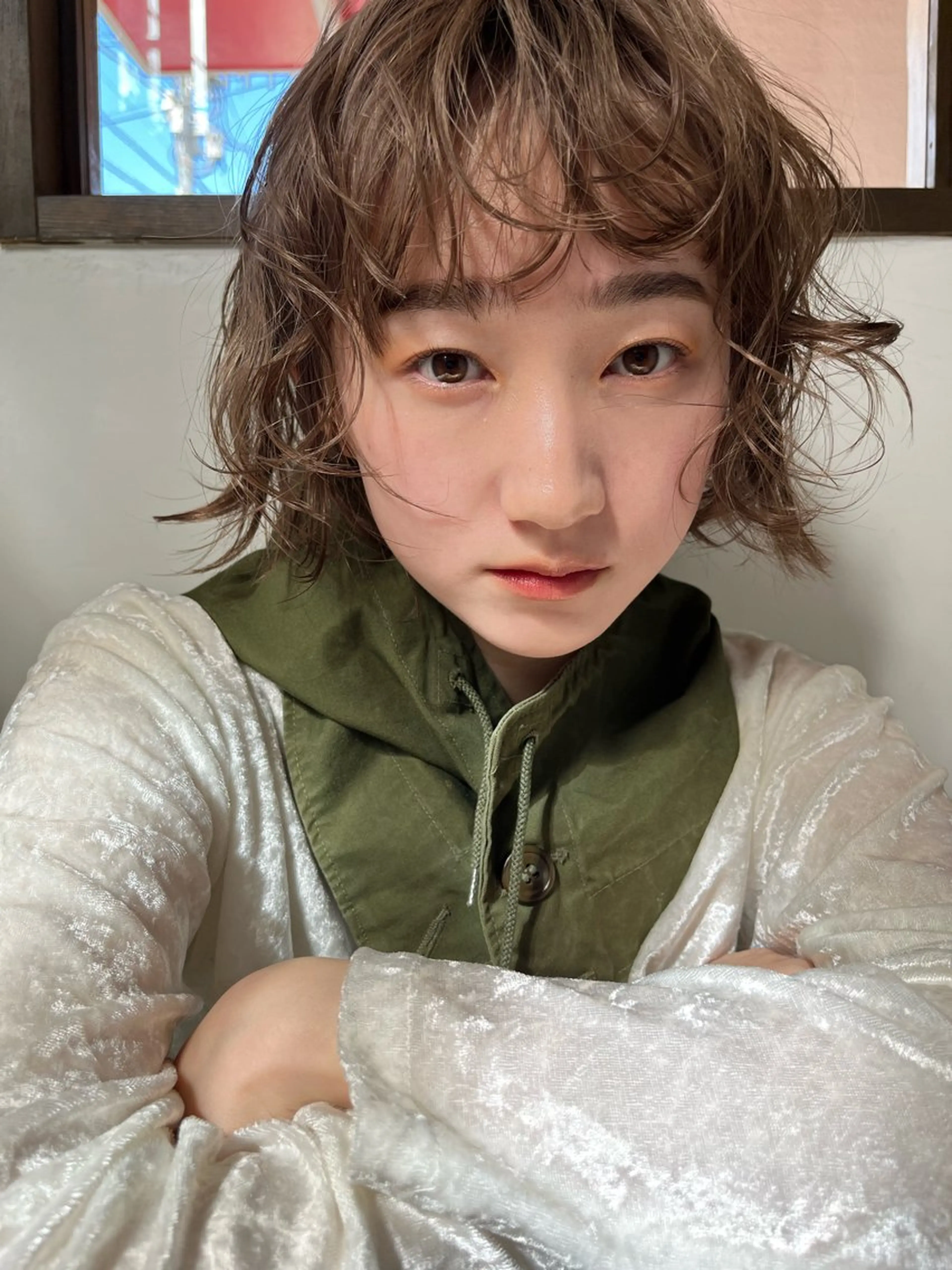 ミディアム カラー パーマ ミディアムパーマ ボブ トリートメント 🧸メンズカット 🧸conatsuのヘアスタイル