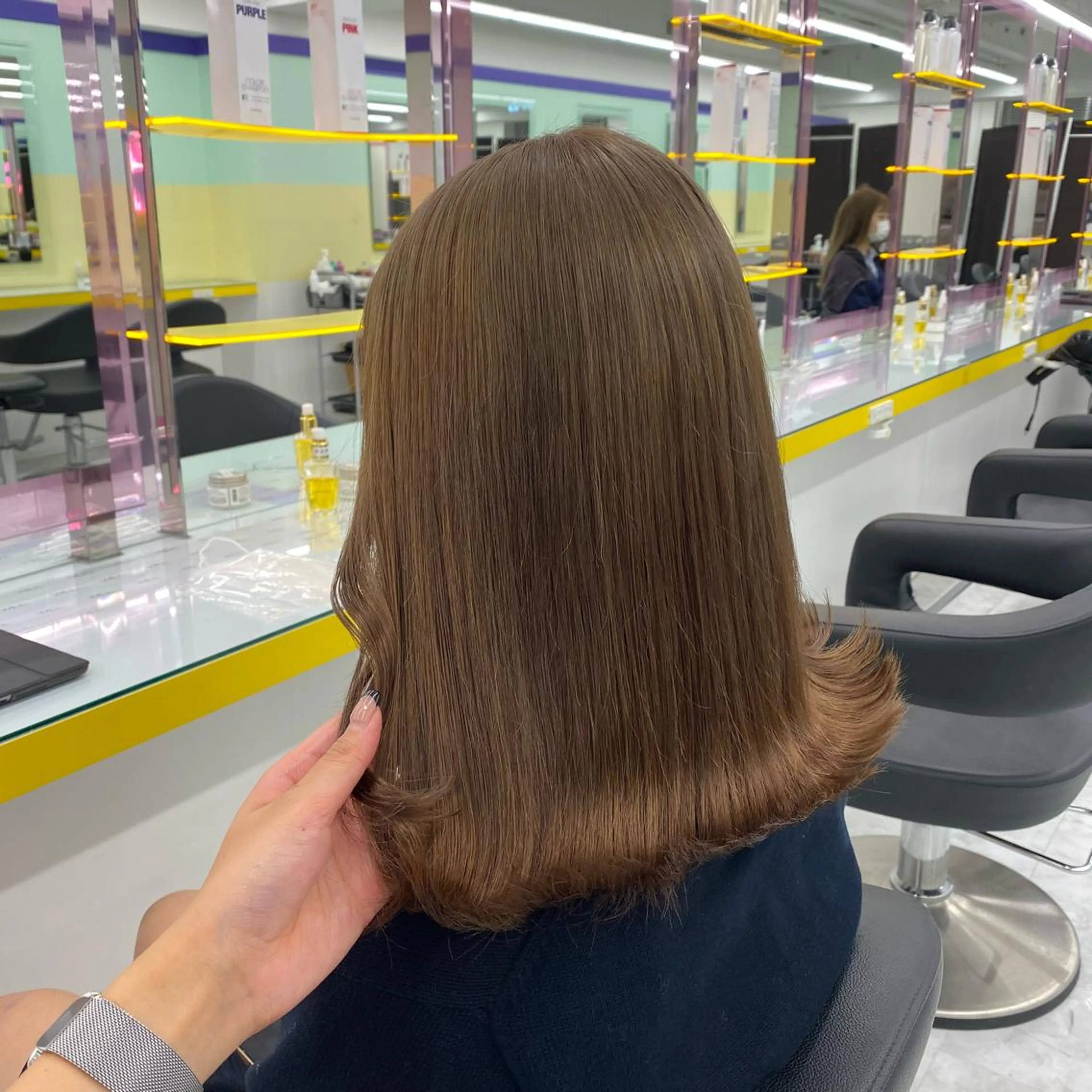 セミロング カラー ヘアアレンジ ヘアカラー トリートメント GOTODAY shair salon 横浜mare店所属・mai🍑暖色カラー /レイヤー💖のヘアスタイル