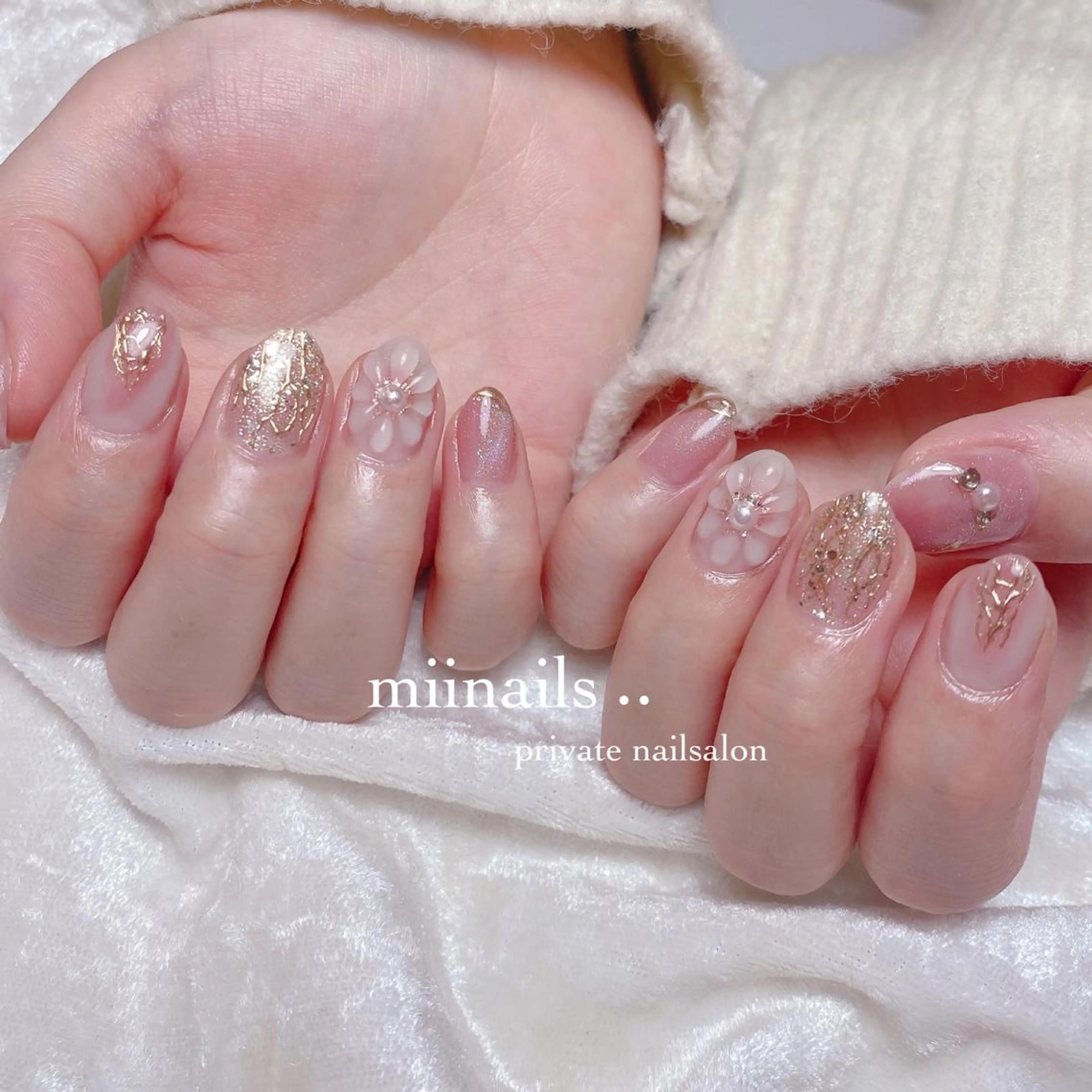 ネイル 韓国ネイル ワンホンネイル ハンドネイル nailsalon miinailsのネイルデザイン