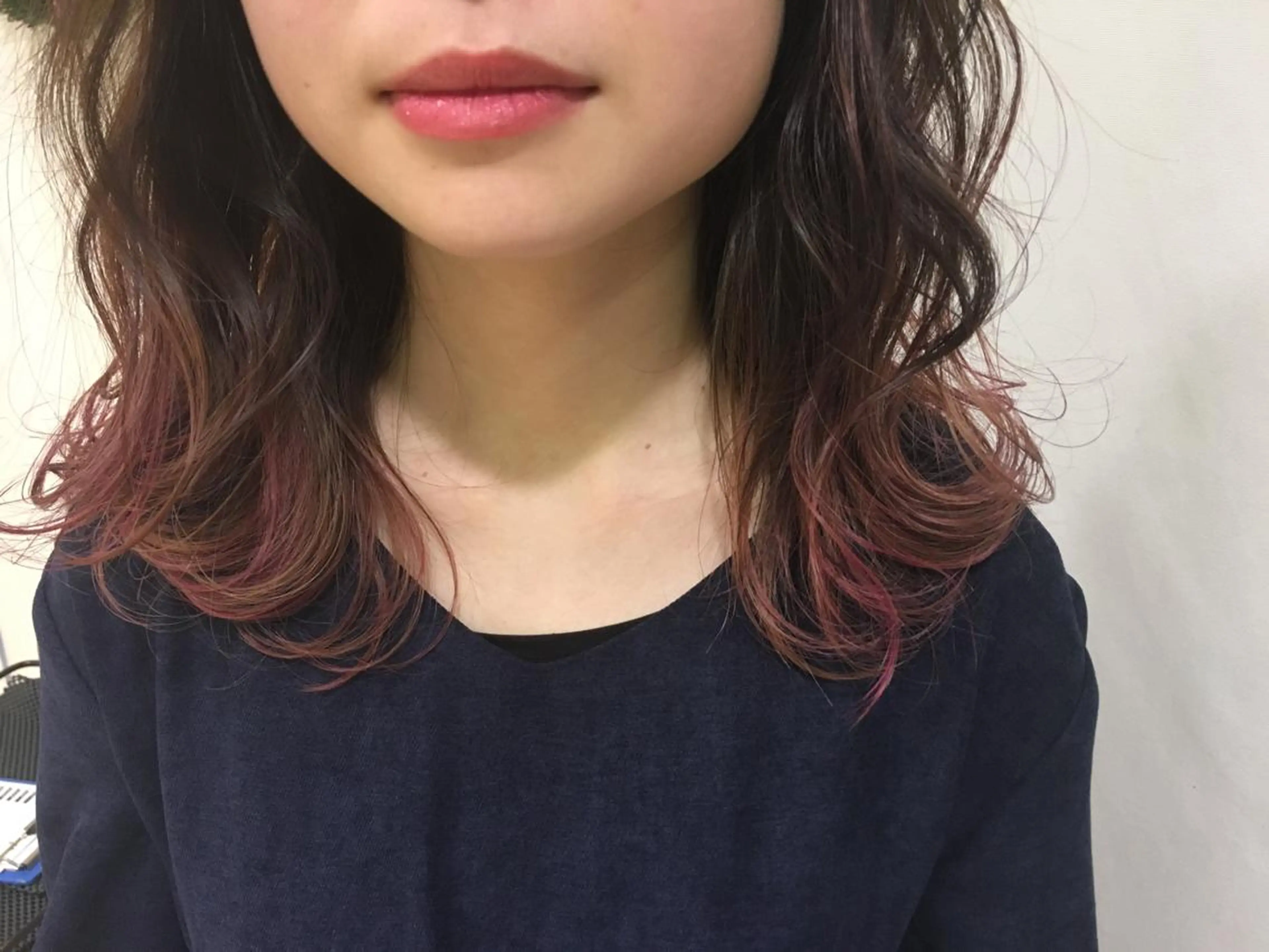 ミディアム カラー ヘアアレンジ きむえり/髪質改善 /うねり広がり改善のヘアスタイル