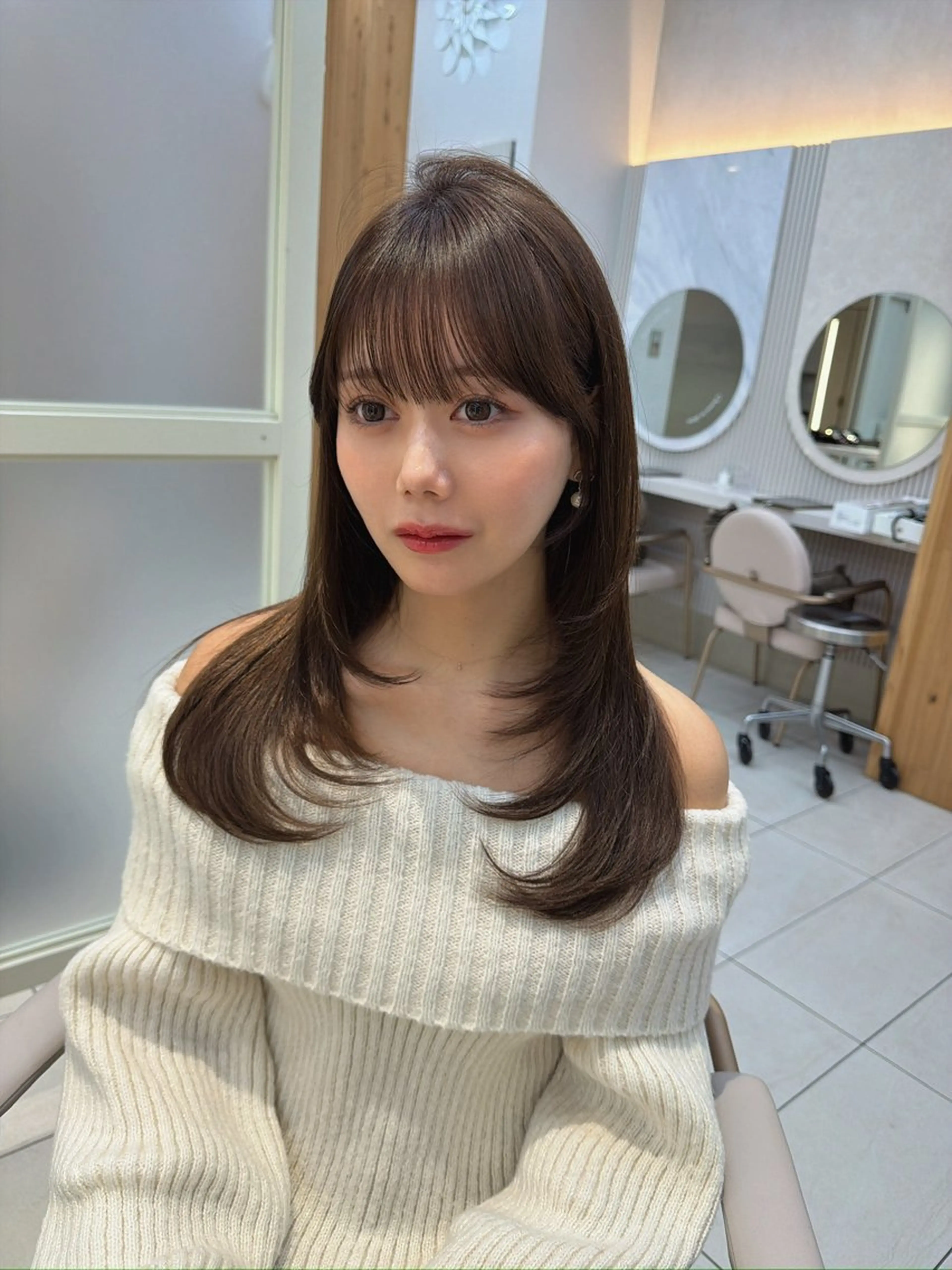 セミロング カット ヘアカラー トリートメント レイヤー/顔周り /透明感/TAKUのヘアスタイル