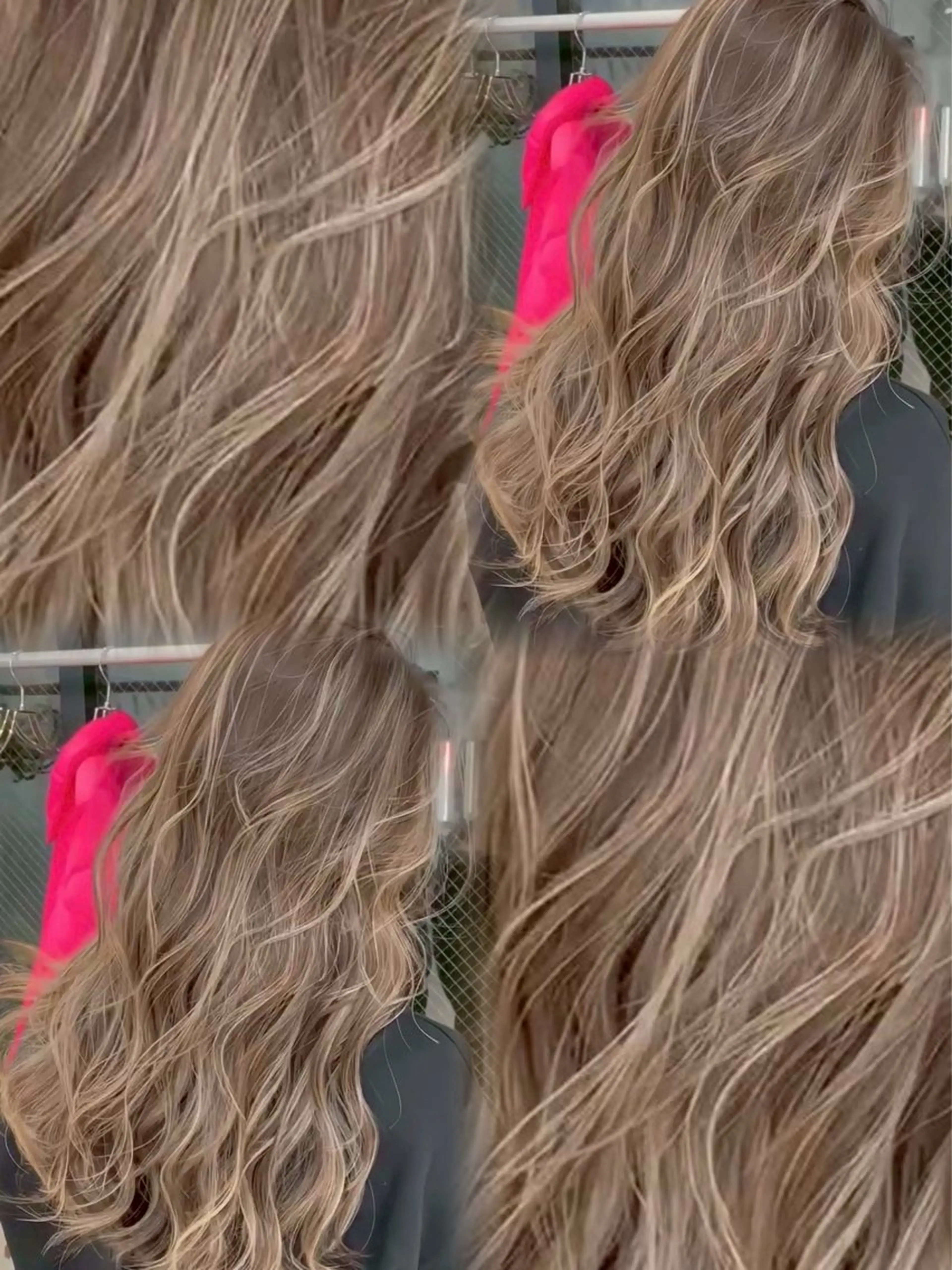 ロング カラー ヘアカラー トリートメント ミルクティーベージュ ケアブリーチカラーのヘアスタイル