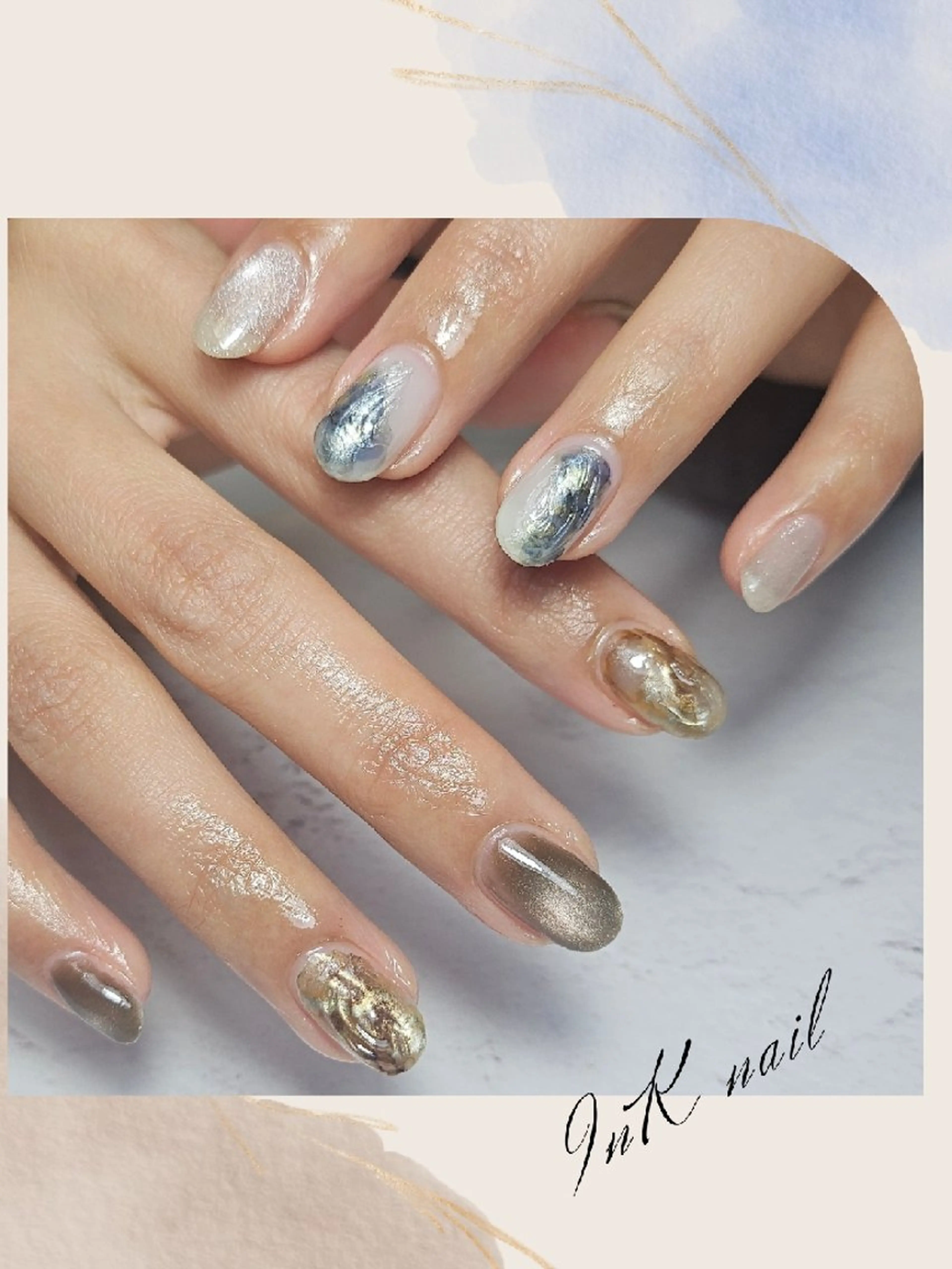 ネイル マグネットネイル ニュアンスネイル ぷっくりネイル Noah'snail   のネイルデザイン