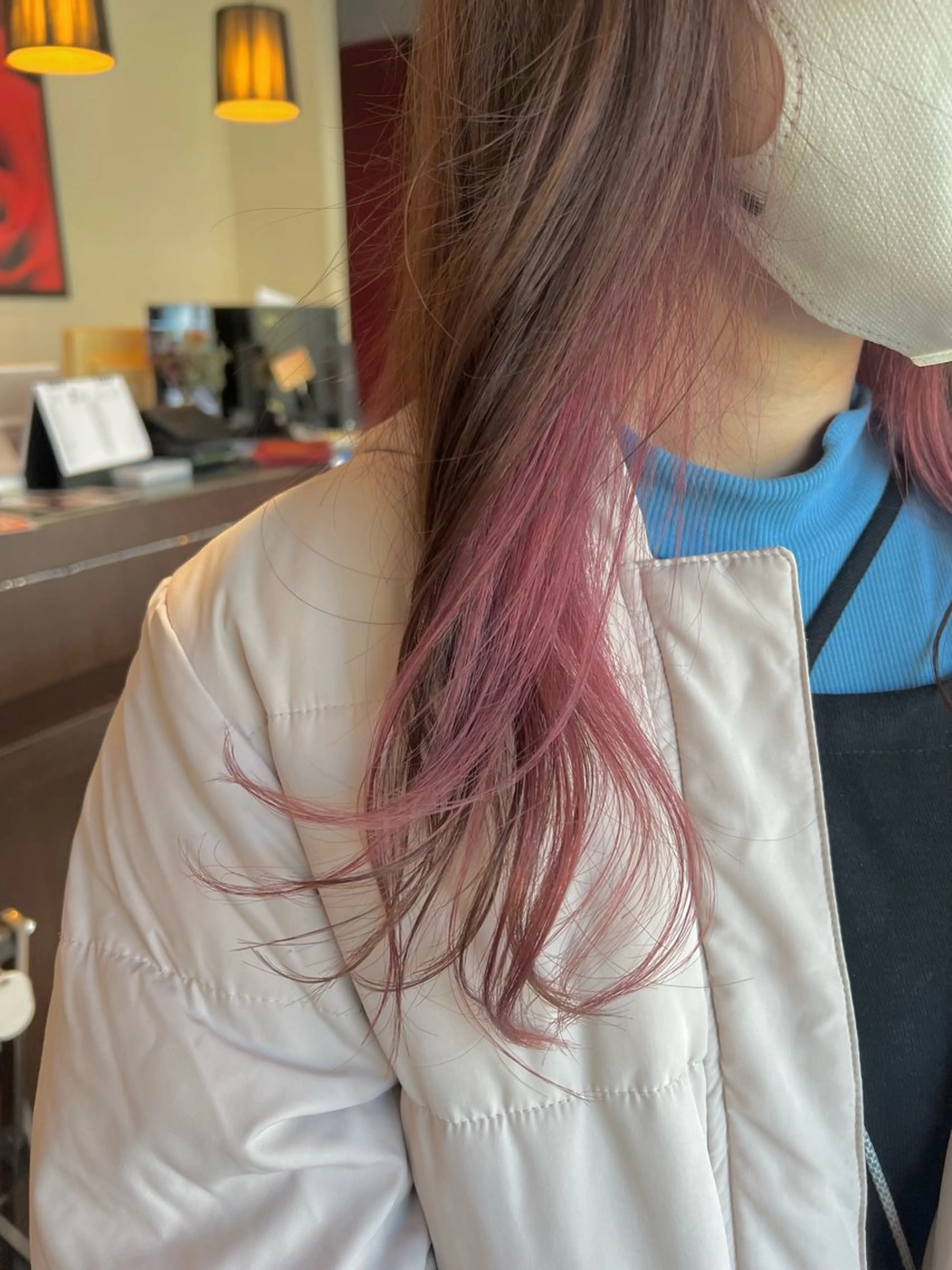 カラー インナーカラー ピンクカラー ヘアカラー ＊カラー・パーマ＊ 植松彩音のヘアスタイル