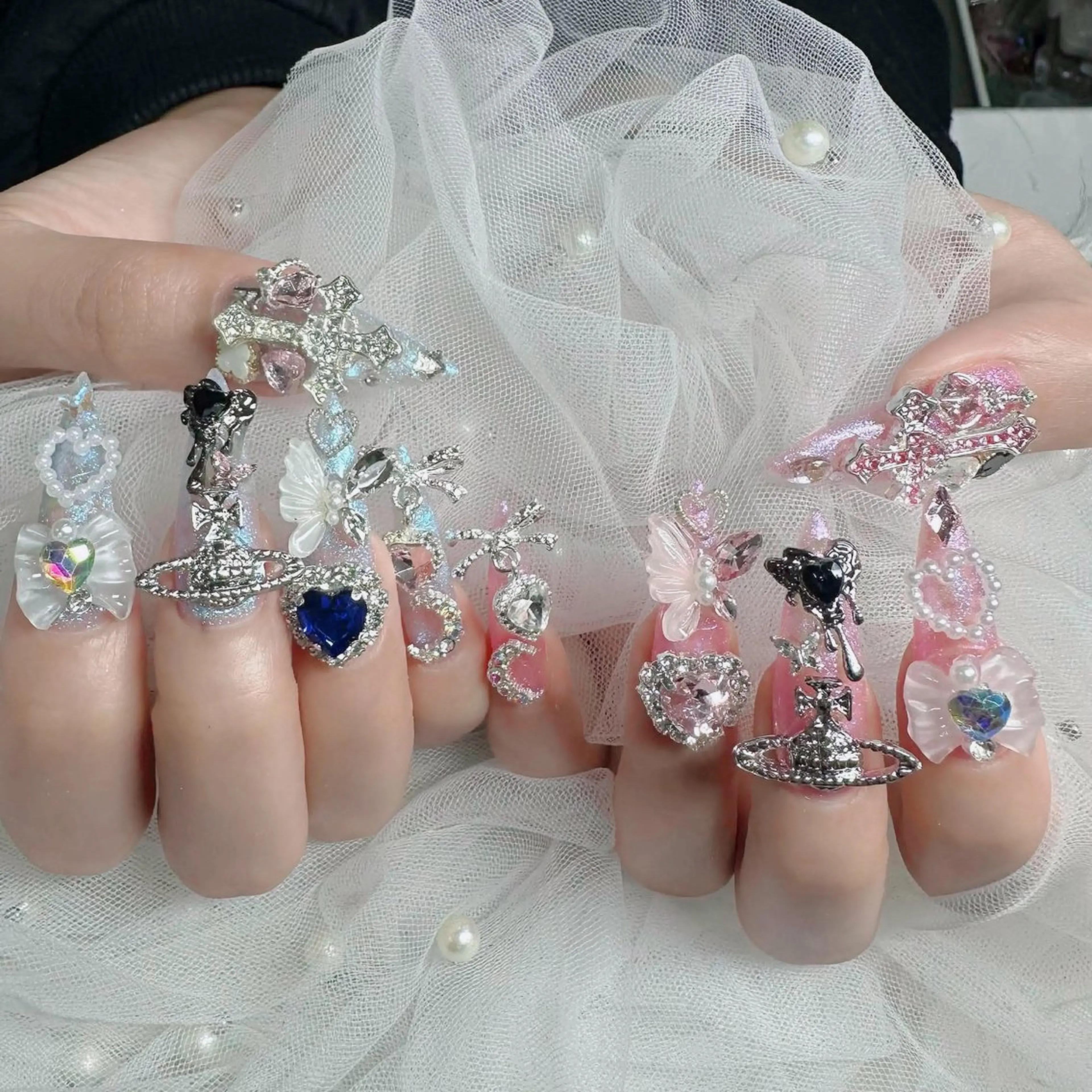 ネイル フットネイル フレンチネイル グラデーション 韓国ネイル ロングネイル ハンドネイル Hani Nail Salonのネイルデザイン