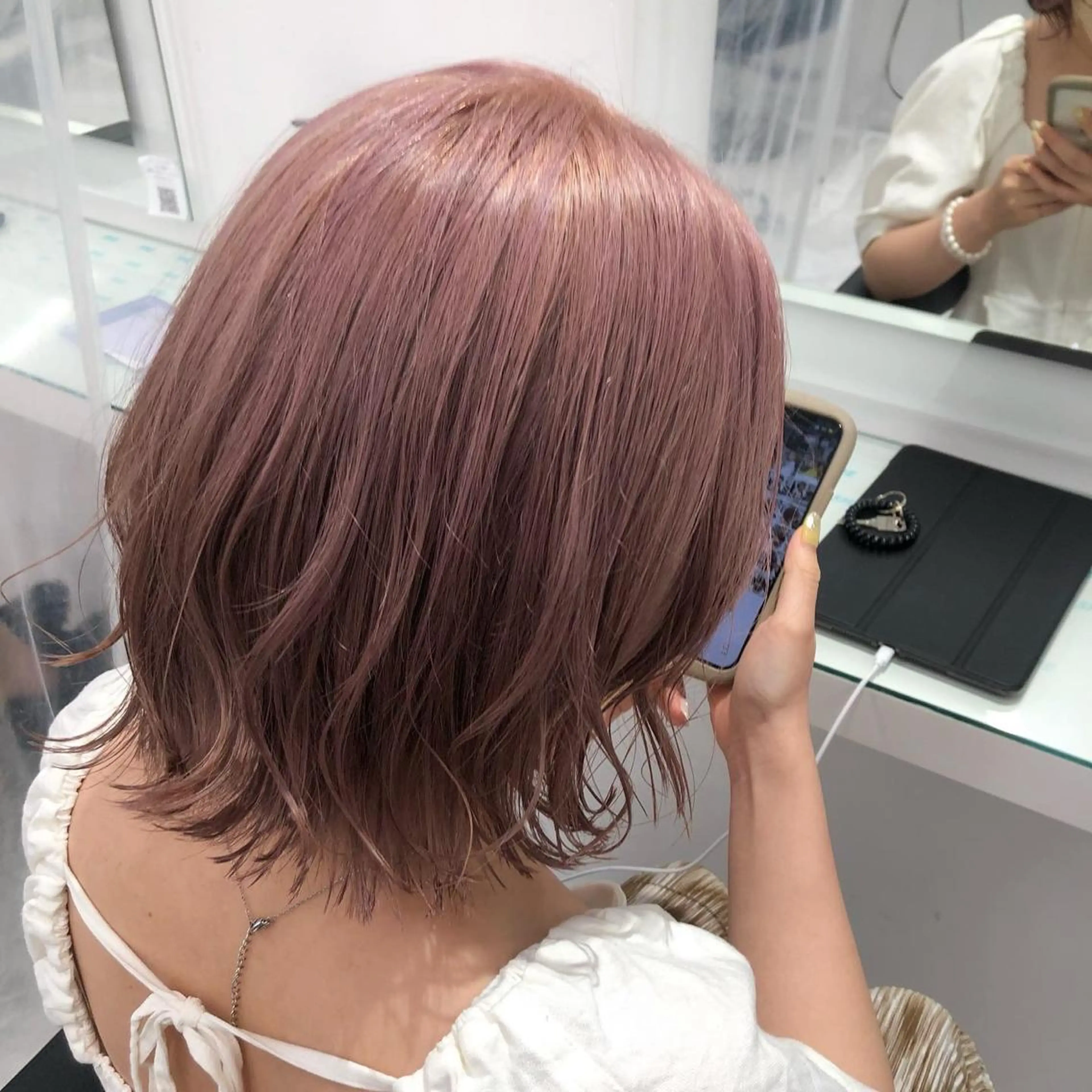 ミディアム カラー ヘアカラー トリートメント ヘッドスパ ヘアセット 暖色🩷透明感カラー ♡Maika♡のヘアスタイル
