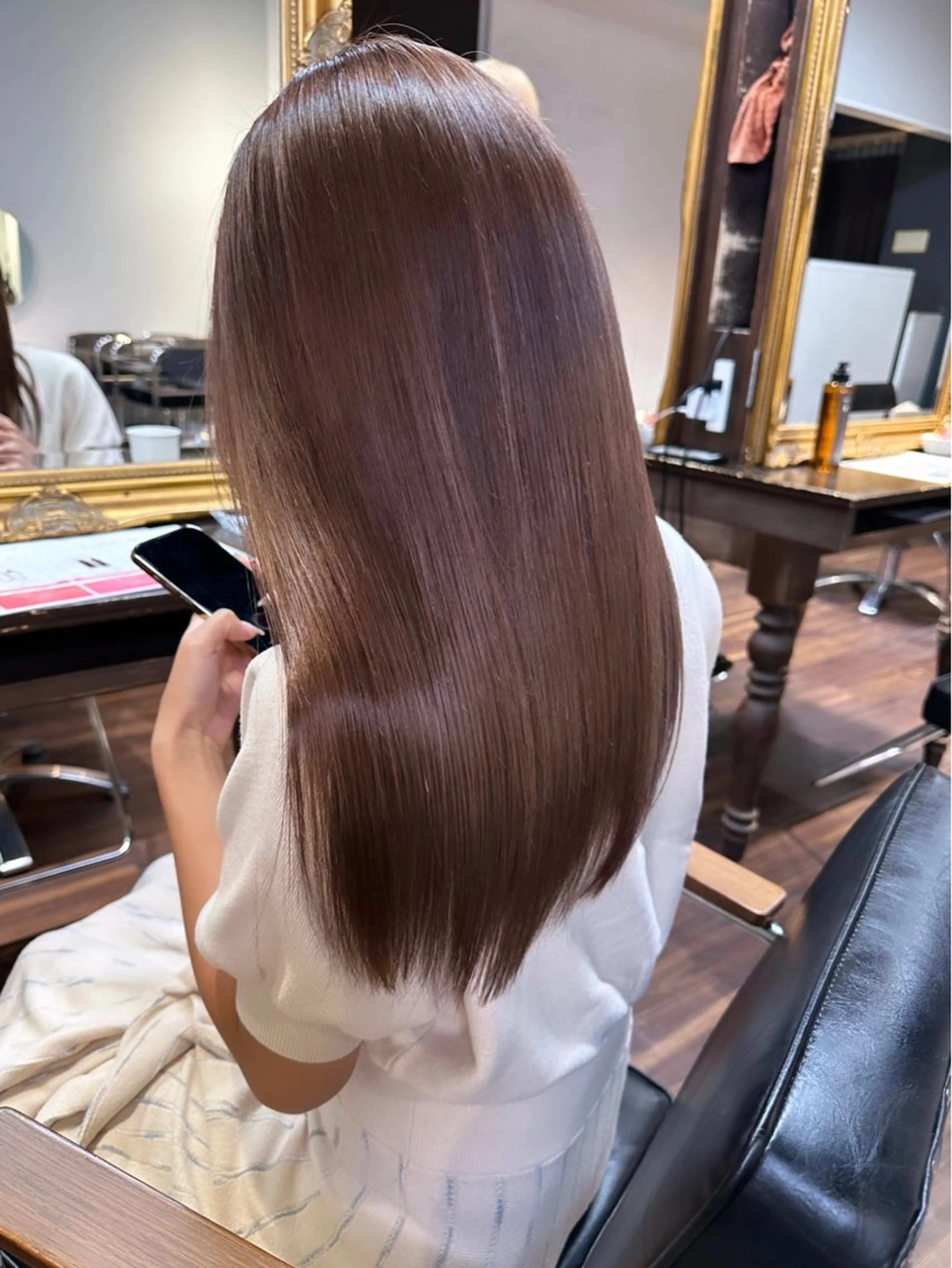 セミロング カラー ヘアアレンジ 髪質改善 酸性ストレート カット ヘアカラー 縮毛矯正 トリートメント 髪質改善/レイヤー 縮毛矯正/ケラチン耀のヘアスタイル