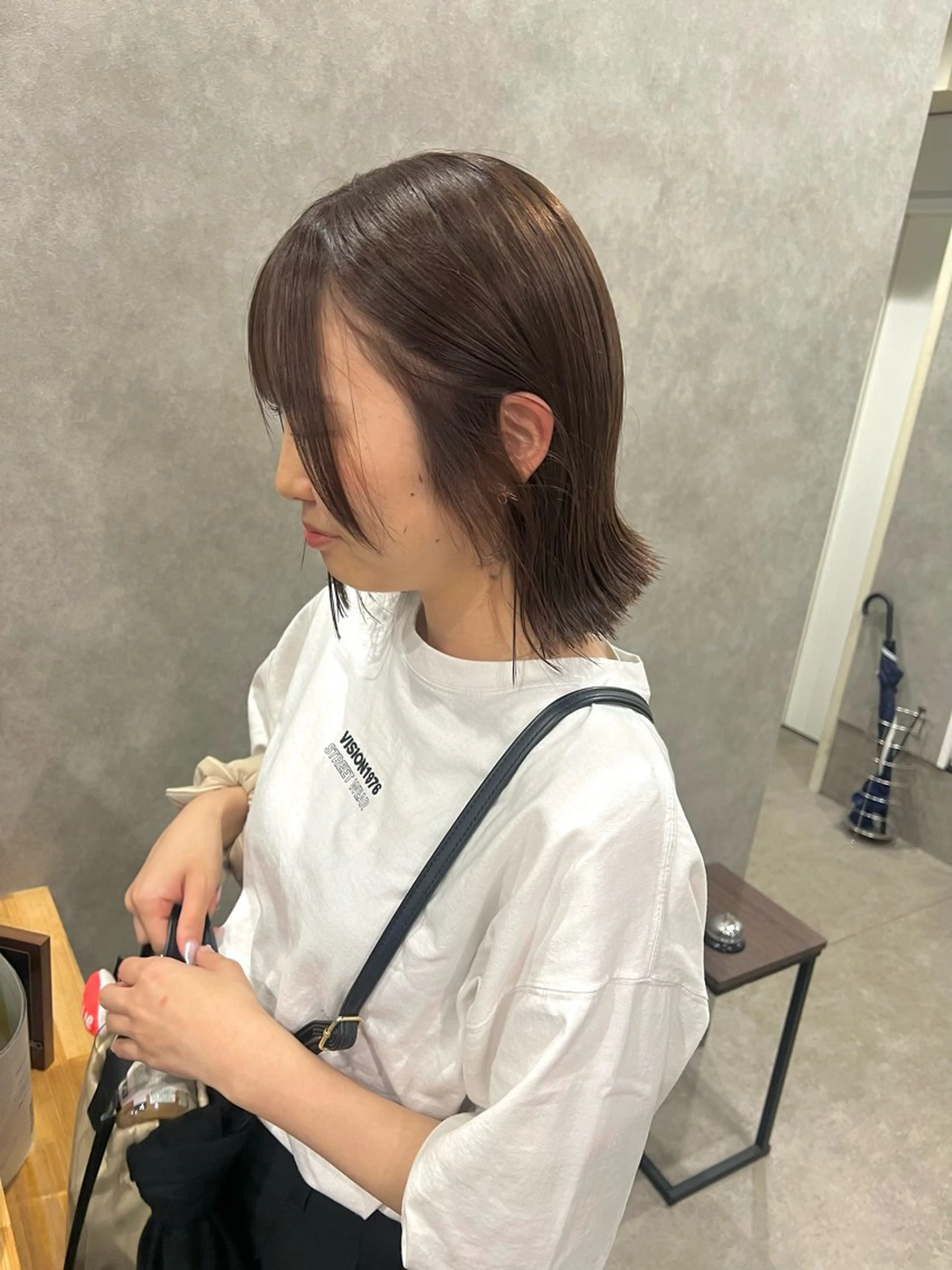ショート カラー ブラウンカラー ココアブラウン ボブ 外ハネヘア カット ヘアカラー トリートメント 🎀🕊RION 🩰のヘアスタイル