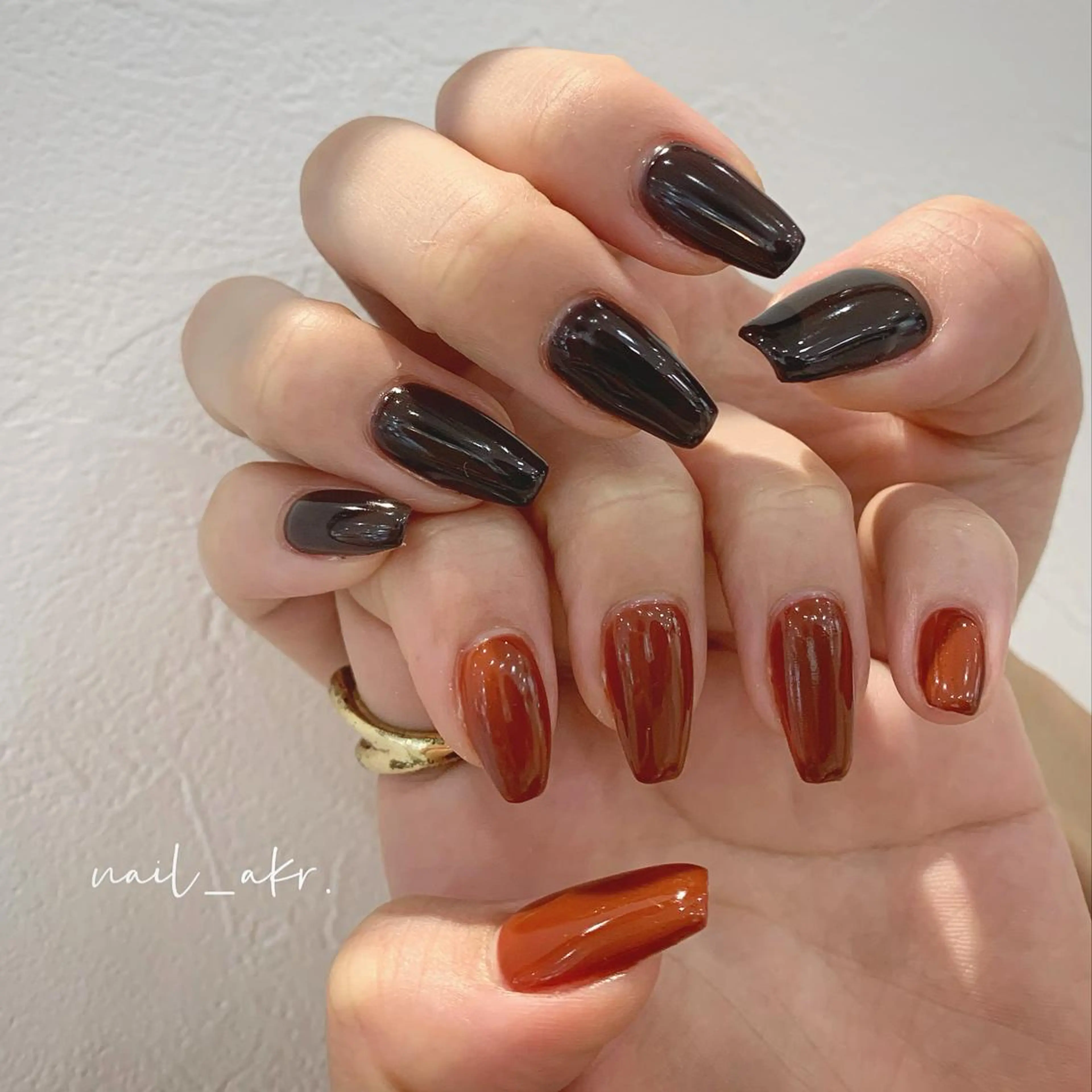 ネイル ブラウン ハンドネイル nailAVANCE akariのネイルデザイン