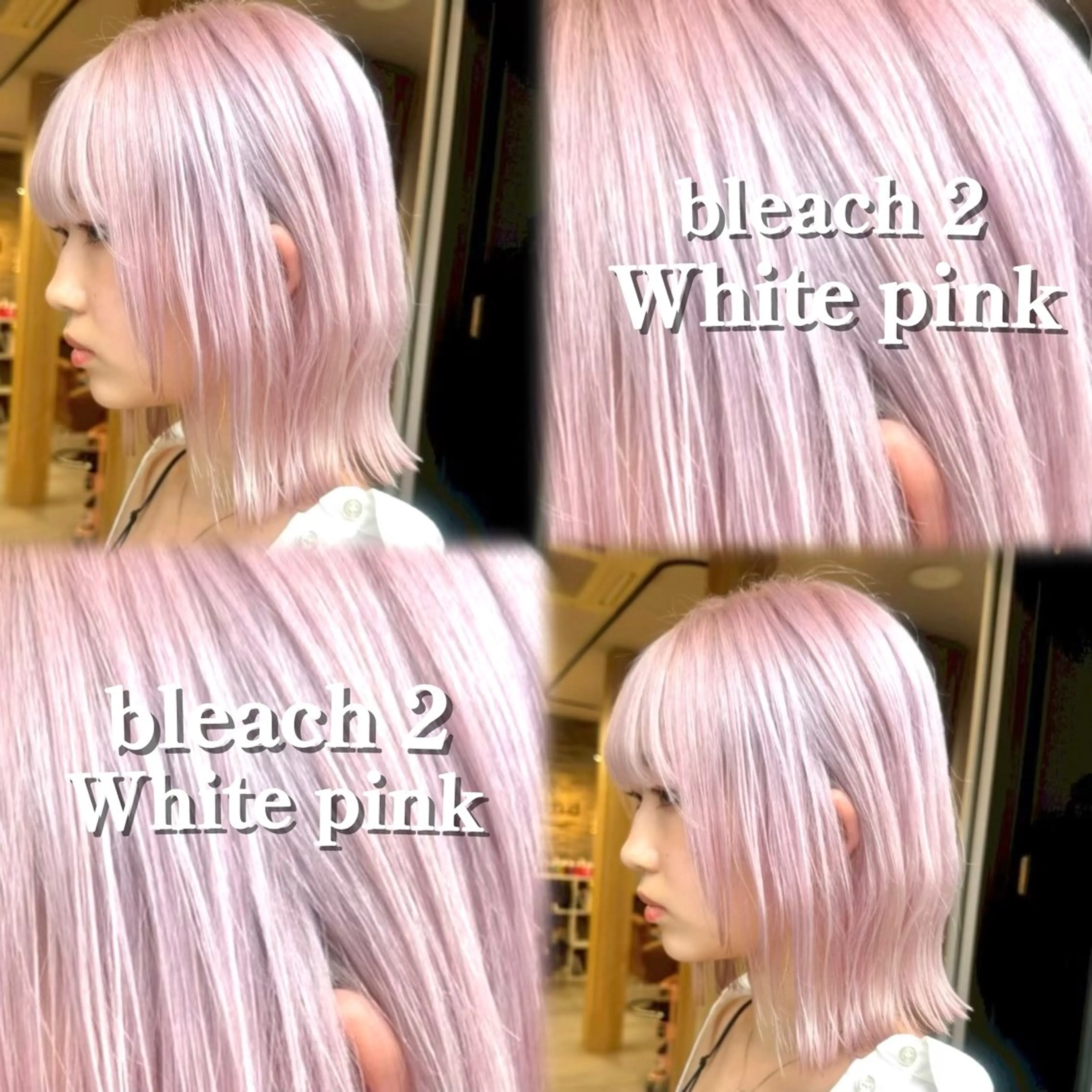 ショート カラー 透明感カラー ピンクカラー ホワイトピンク レイヤーボブ特化/ 横浜/伊藤　怜のヘアスタイル