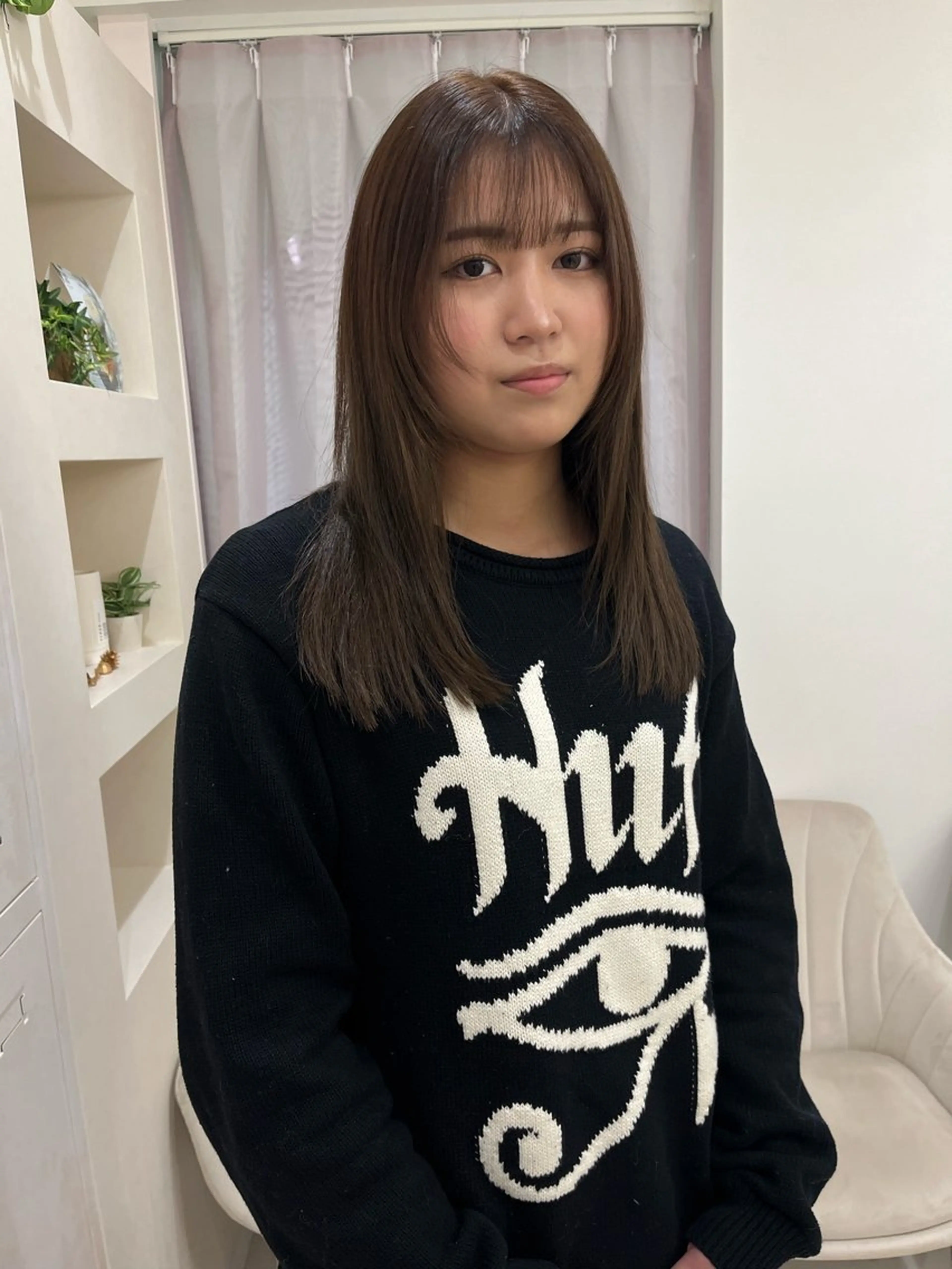 ミディアム カラー カット ヘアカラー トリートメント 松村 澪里のヘアスタイル