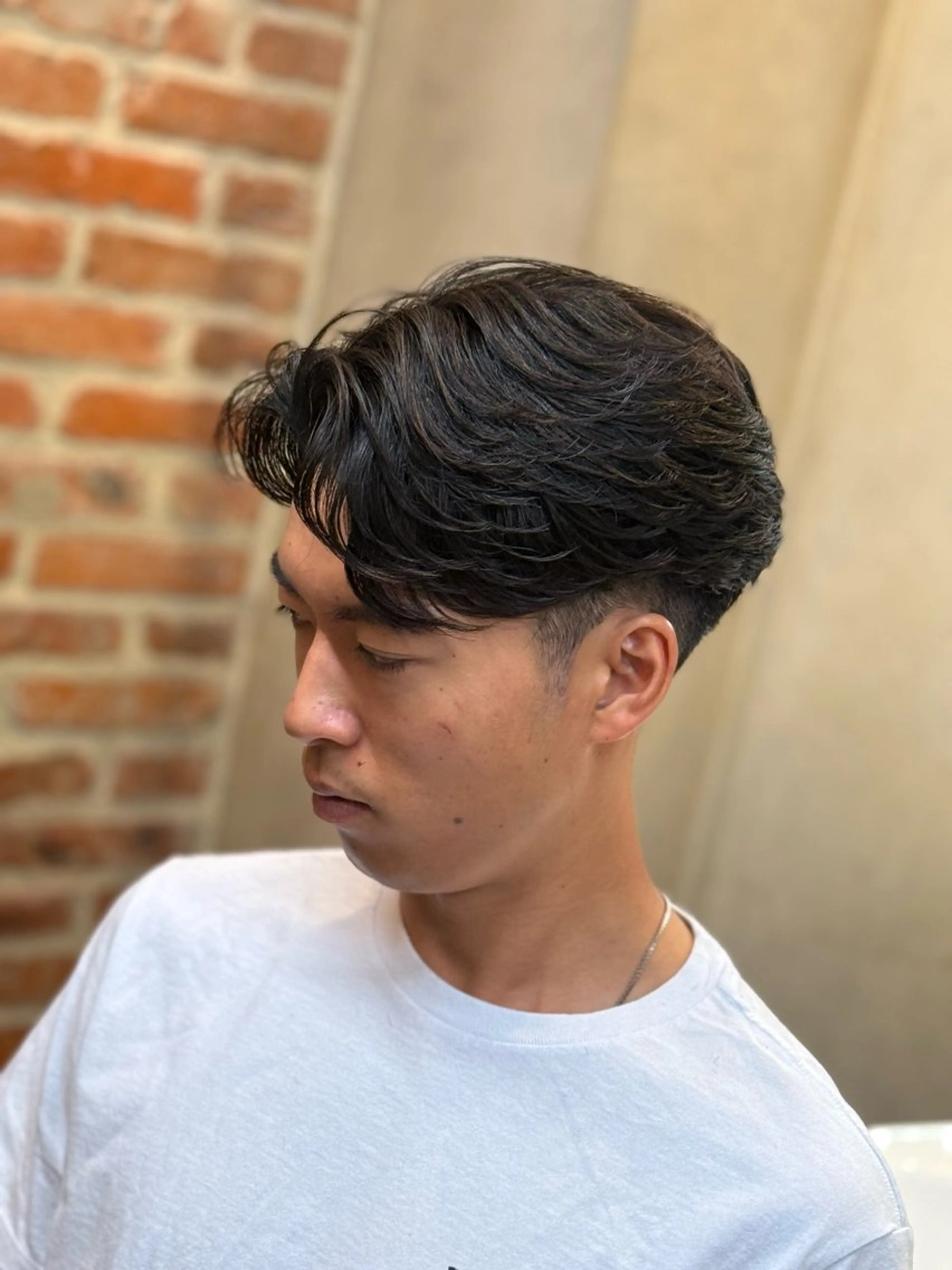 ミディアム パーマ 縮毛矯正 まー ぼーのヘアスタイル