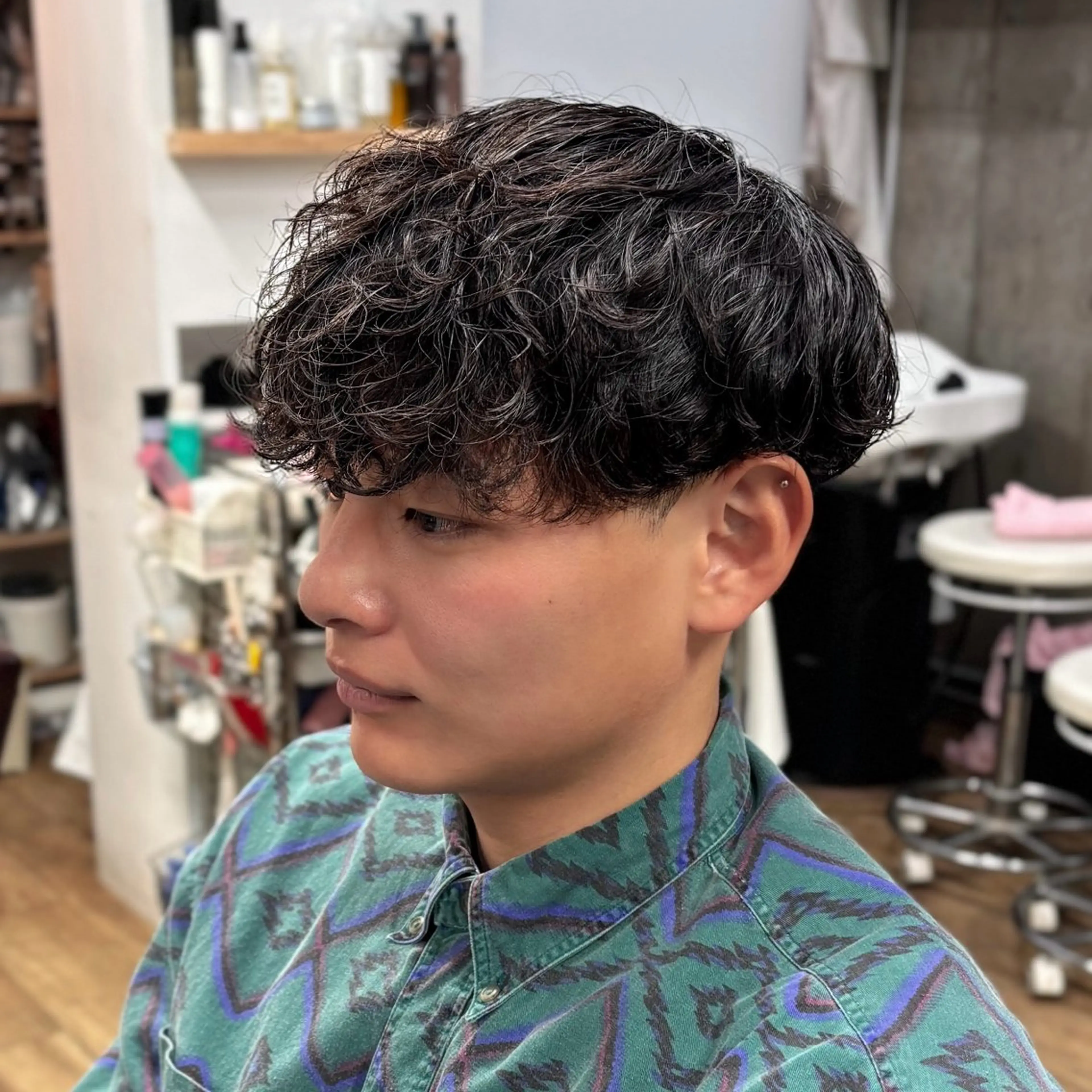 ミディアム パーマ メンズ homme, famille raugh【オム・ファミーユ・ラグ】所属・【メンズ特化】パーマ /マッシュ/ヨシダのヘアスタイル