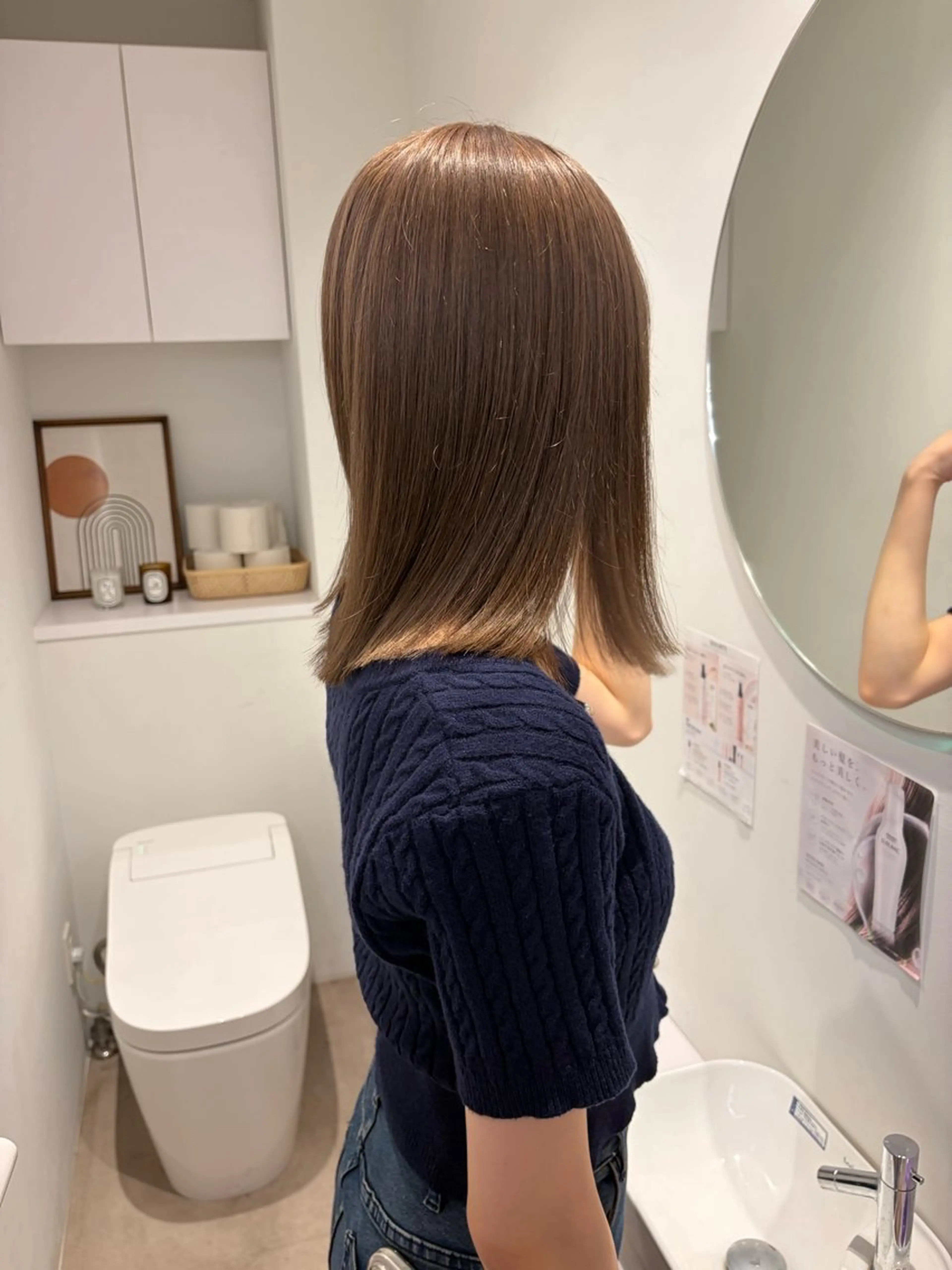 ショート ヘアカラー リン🔔ボブ cut 柔らかベージュ🤎のヘアスタイル