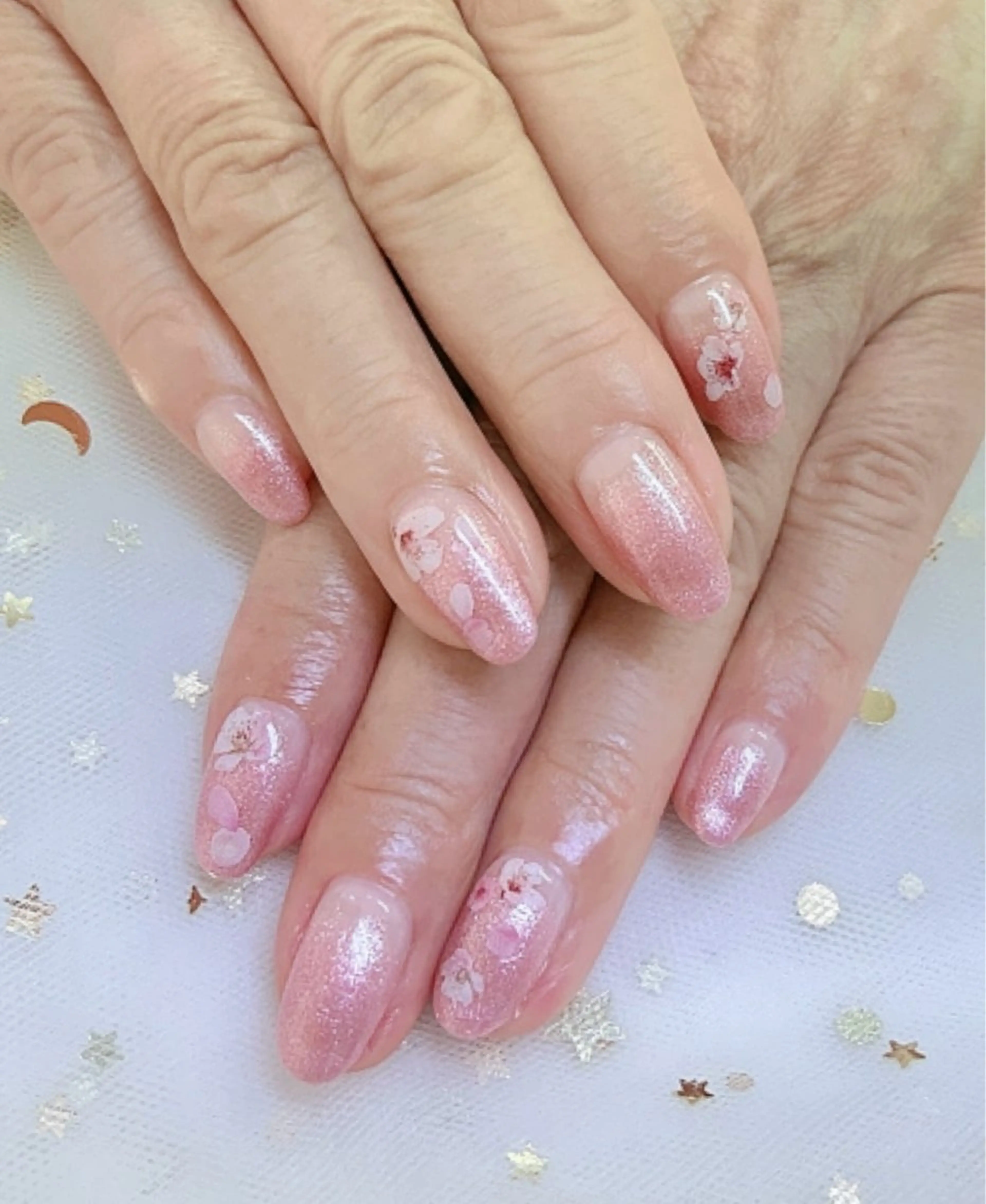 ネイル 桜ネイル ハンドネイル 上福岡 らんらんのネイルデザイン