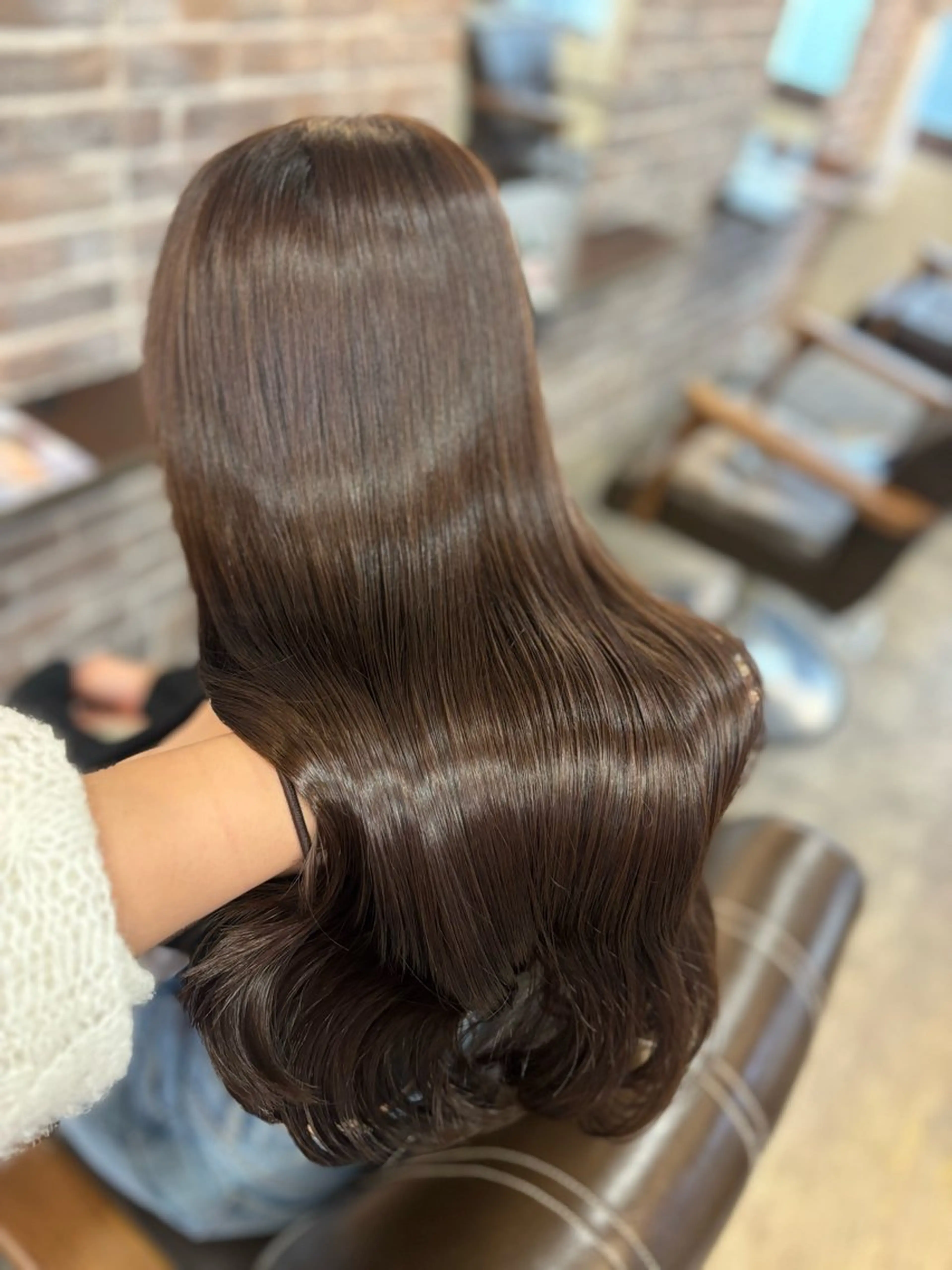 ロング カラー ヘアカラー トリートメント 🧸顔周りカット /透明感🎀のヘアスタイル