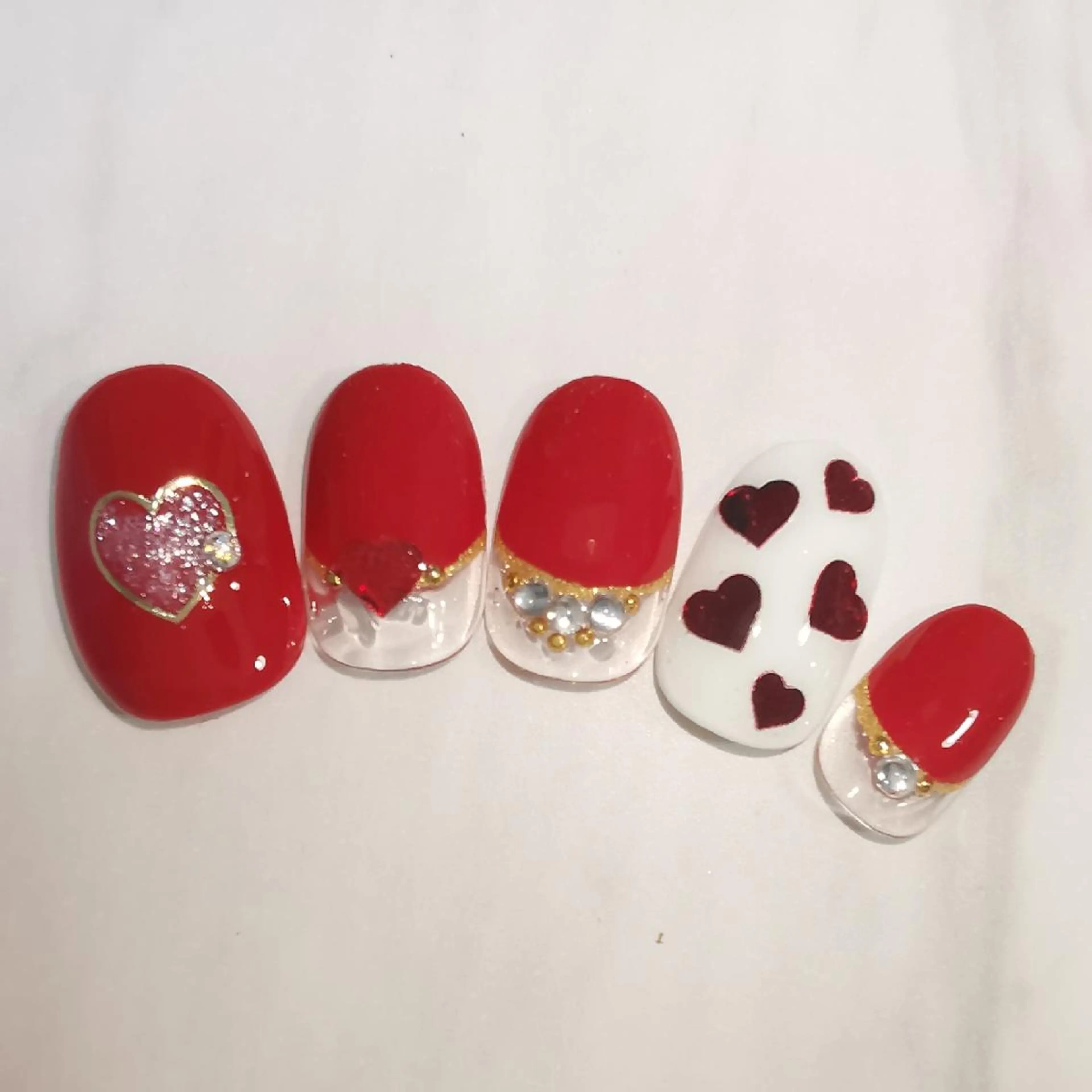 ネイル ハート バレンタイン ハンドネイル reve あやののネイルデザイン