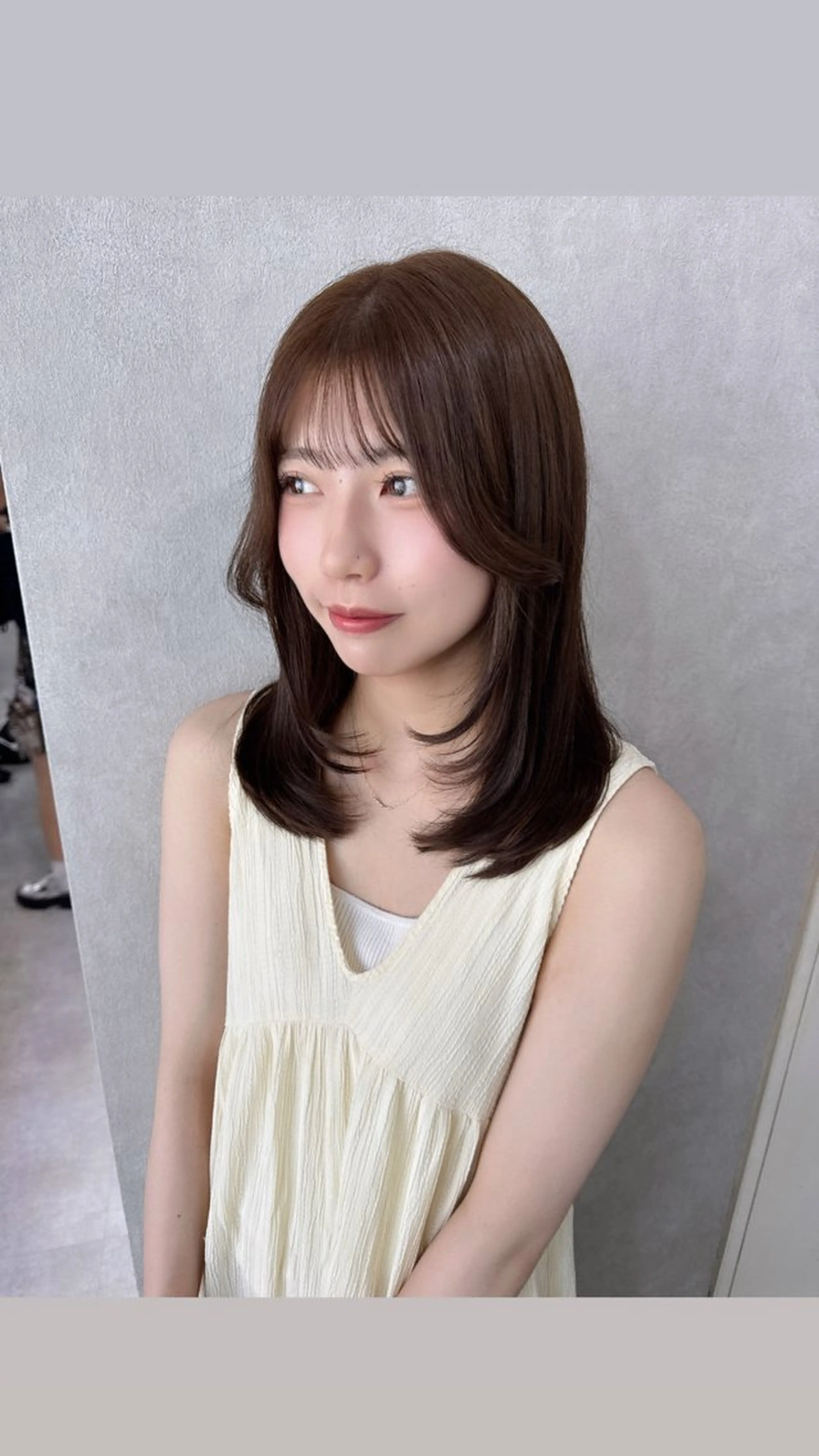 ロング カラー アッシュ アッシュブラウン ベージュカラー 黒髪 ブリーチ 赤み無し柔らかカラー 【梅田】madokaのヘアスタイル