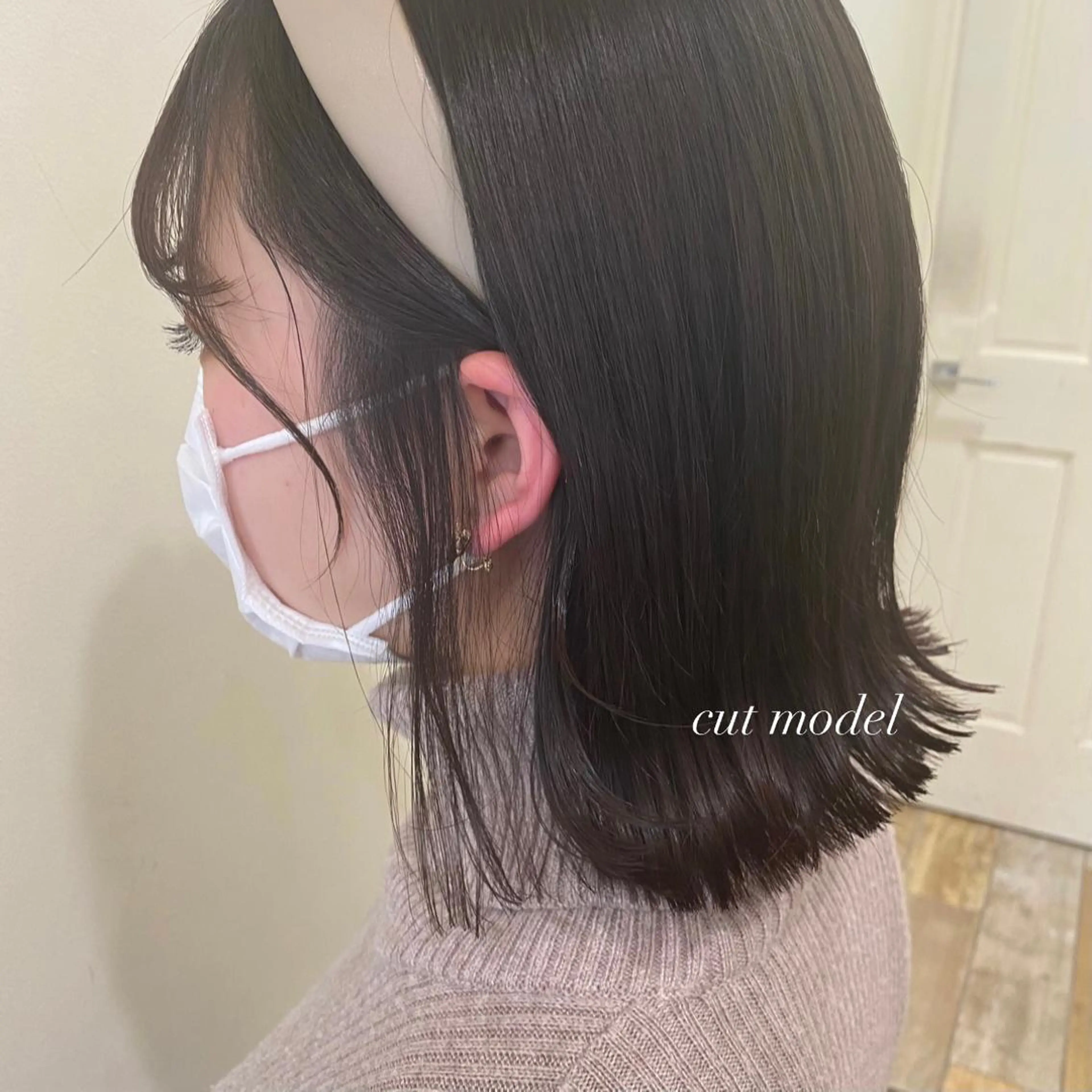 ショート 切りっぱなしボブ ボブ 艶カラー/韓国風ヘア 🩵shioneのヘアスタイル