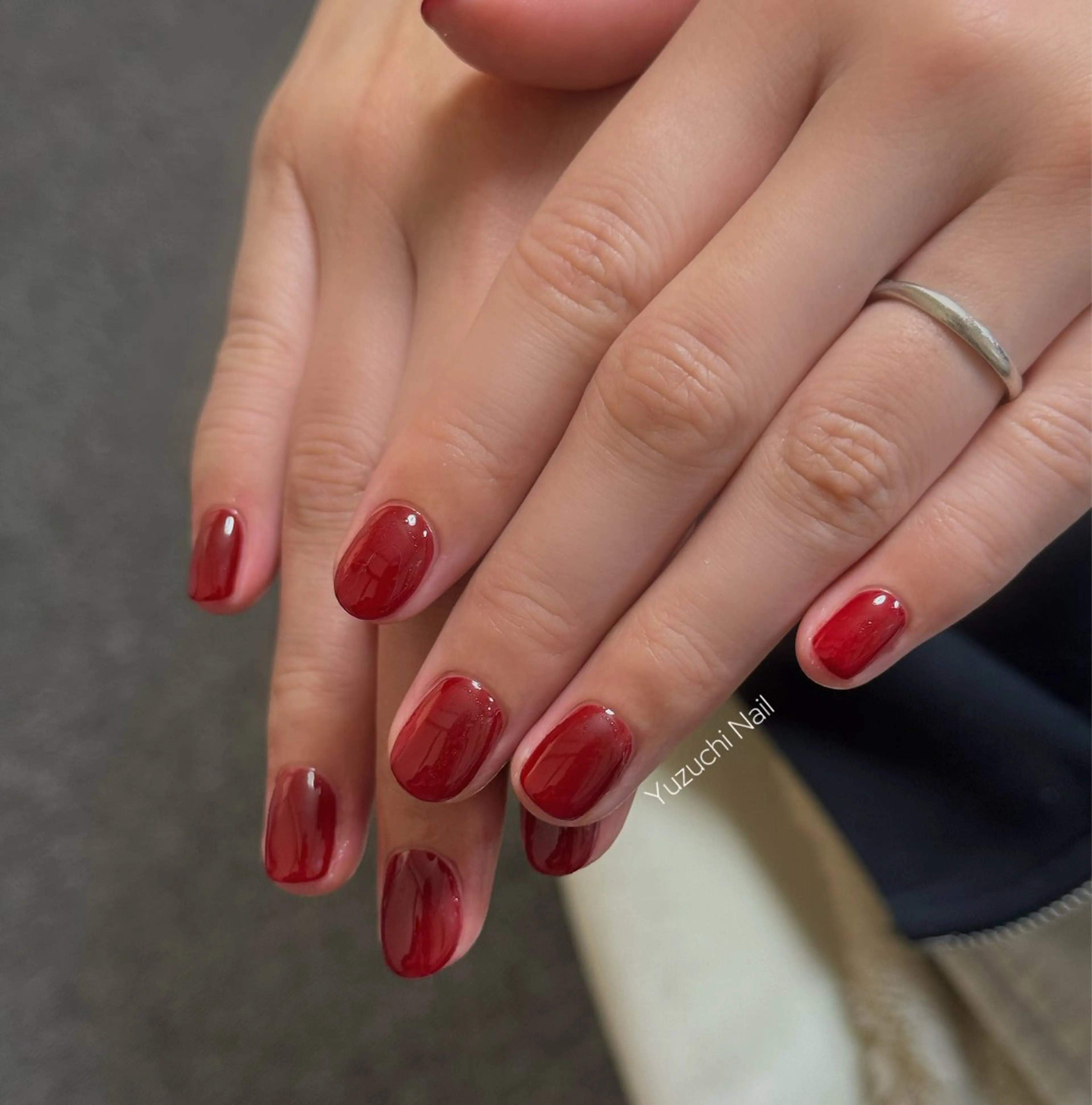 ネイル チークネイル ドット キラキラネイル 韓国ネイル レース ハンドネイル ハンドケア Yuzuchi Nailのネイルデザイン