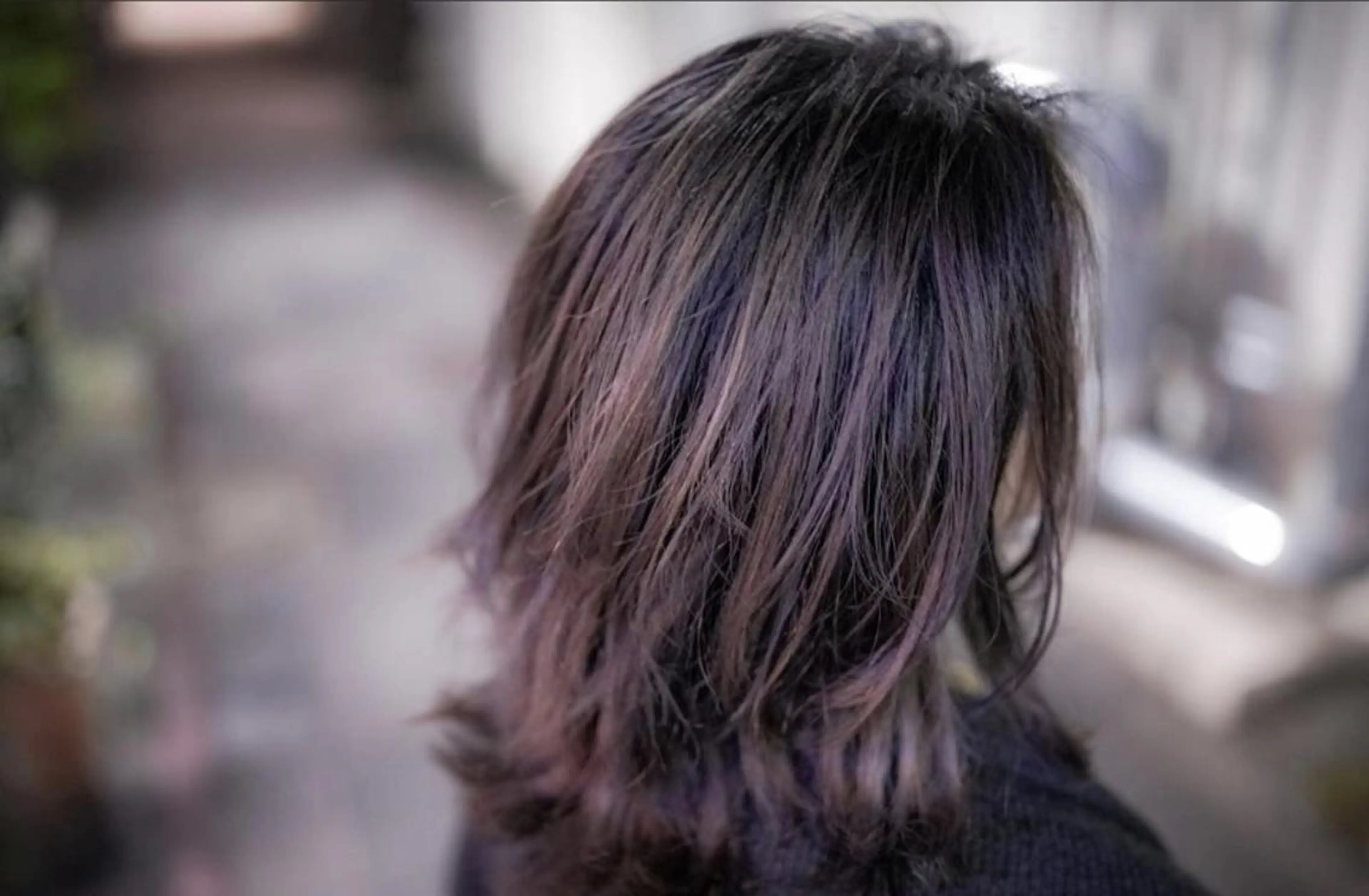 ミディアム カラー バレイヤージュ ブリーチ ケアブリーチ ダブルカラー パープルカラー 安藤悠里/ハイトーン /デザインカラーのヘアスタイル