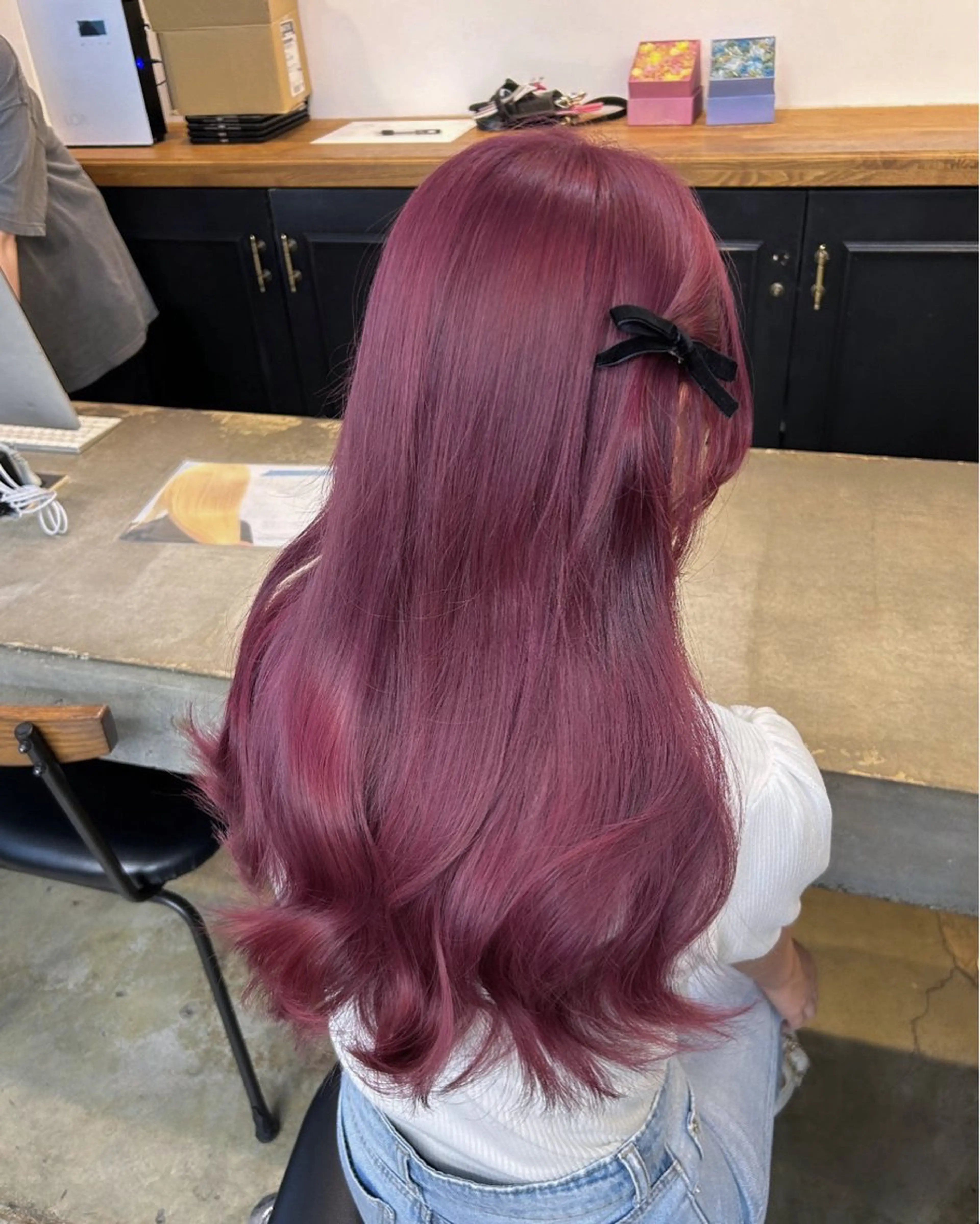 ロング カラー カット ヘアカラー トリートメント 🌷ラベンダーピンク 顔まわり🌷ねいろのヘアスタイル
