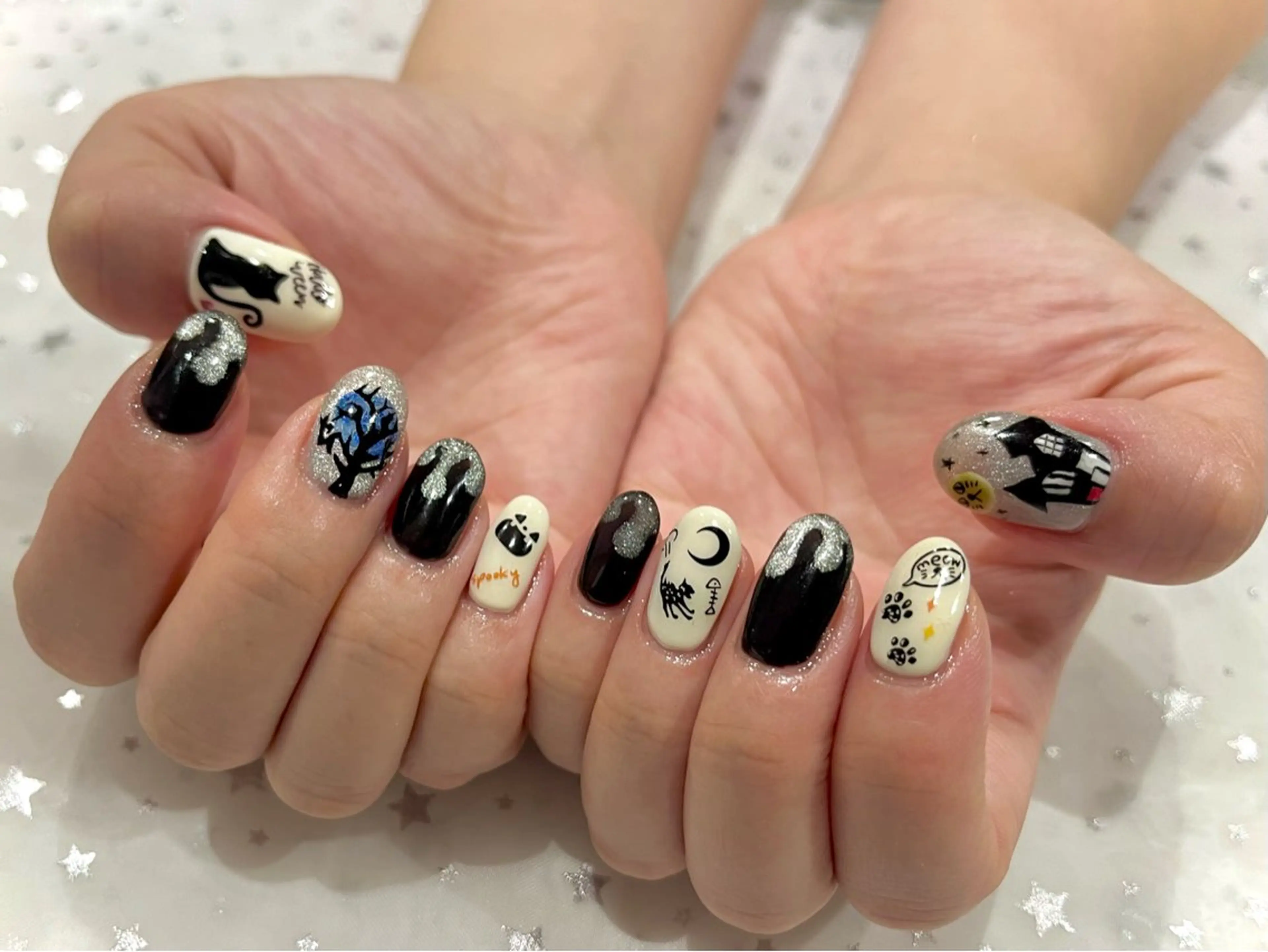 ネイル ハロウィン 持ち込み ハンドネイル Nail salon Cielel⟡Ayaのネイルデザイン