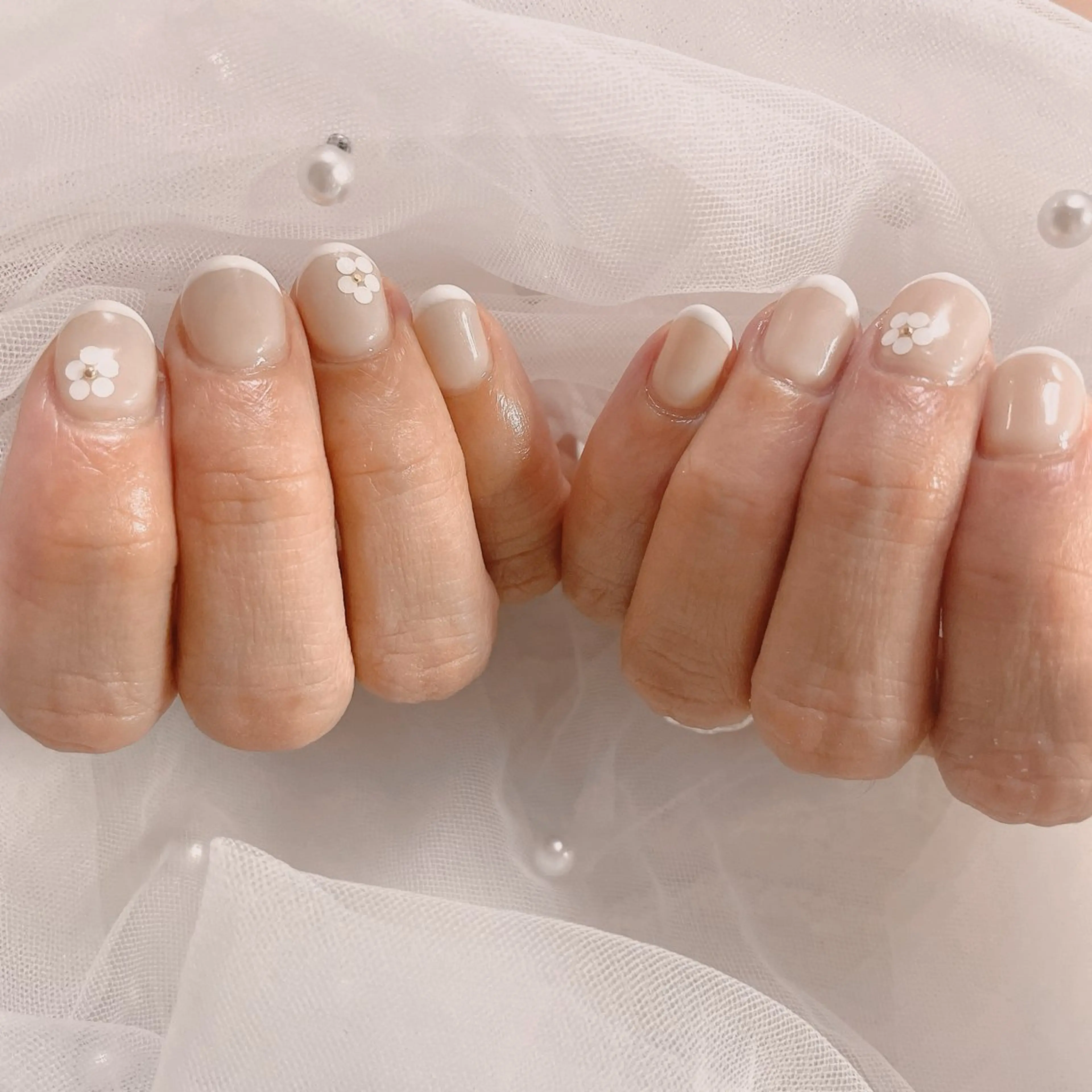 ネイル フレンチネイル マットネイル オフィスネイル ハンドネイル ネイルサロン なっちゃん(古千谷)のネイルデザイン